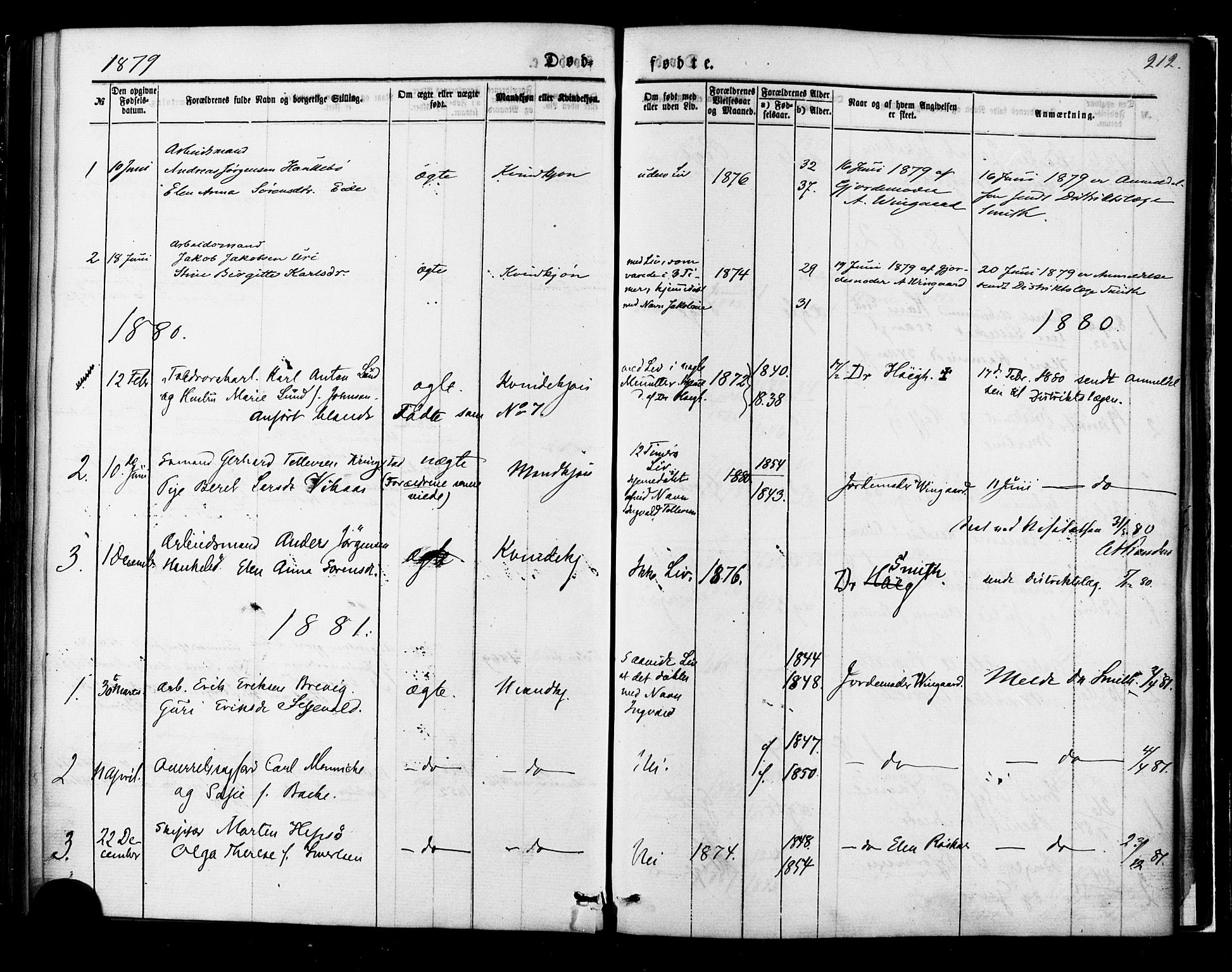 Ministerialprotokoller, klokkerbøker og fødselsregistre - Møre og Romsdal, AV/SAT-A-1454/558/L0691: Parish register (official) no. 558A05, 1873-1886, p. 212