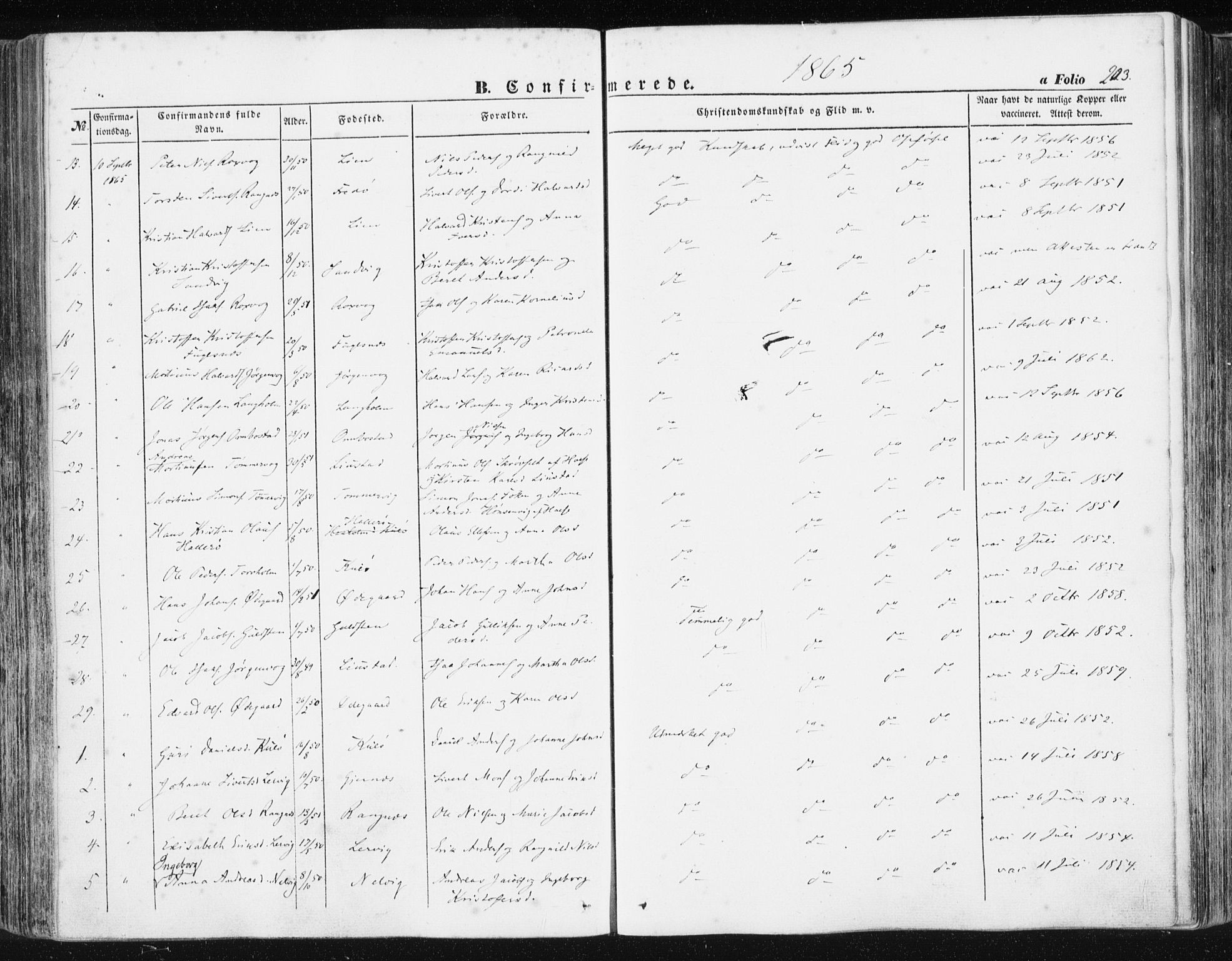 Ministerialprotokoller, klokkerbøker og fødselsregistre - Møre og Romsdal, AV/SAT-A-1454/581/L0937: Parish register (official) no. 581A05, 1853-1872, p. 203