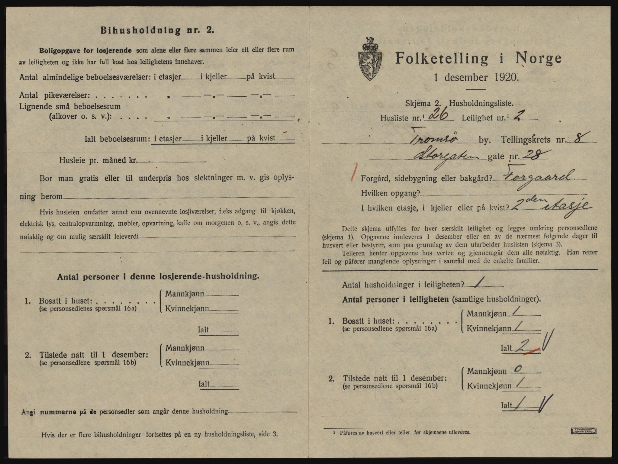 SATØ, 1920 census for Tromsø, 1920, p. 4547