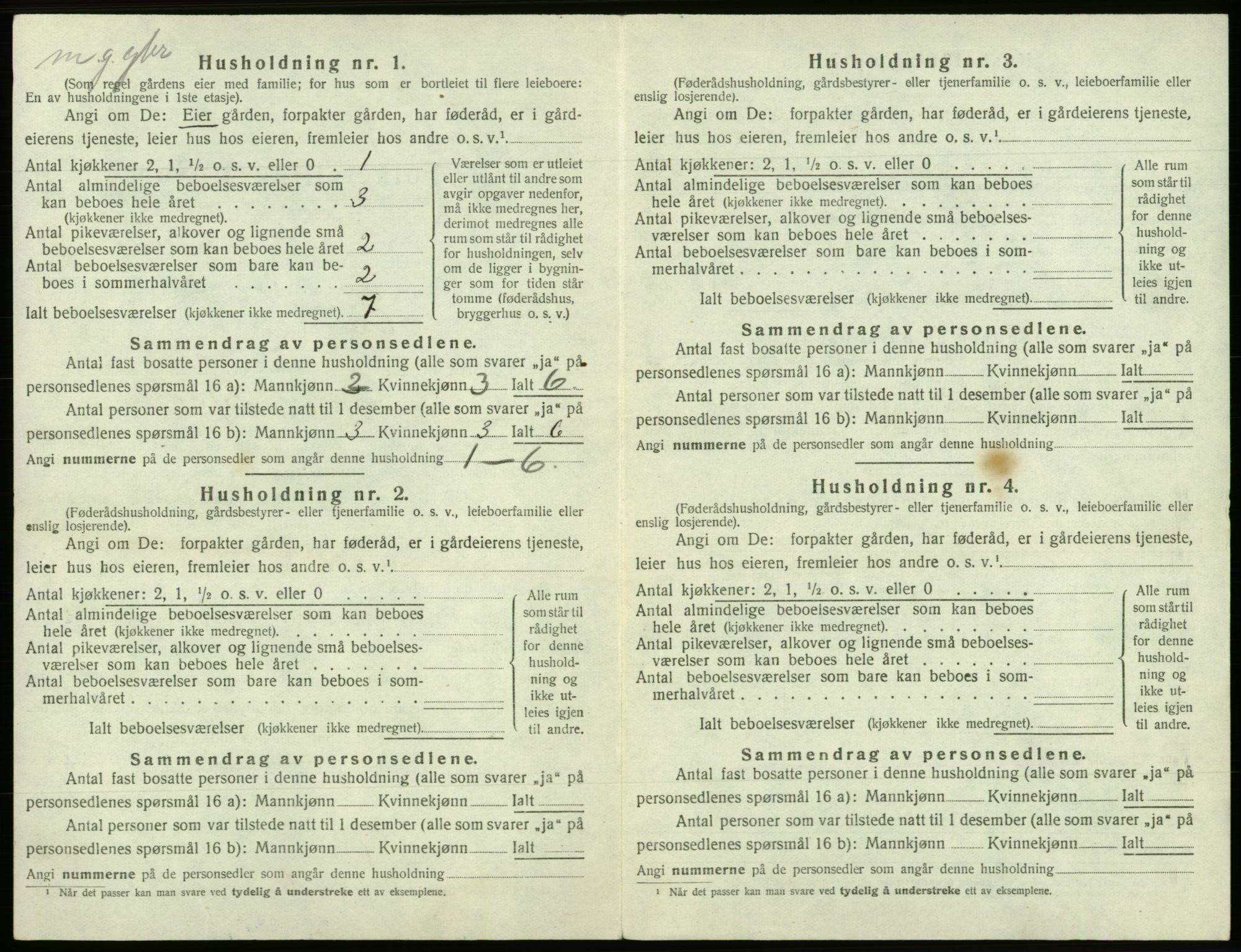 SAB, 1920 census for Os, 1920, p. 1073