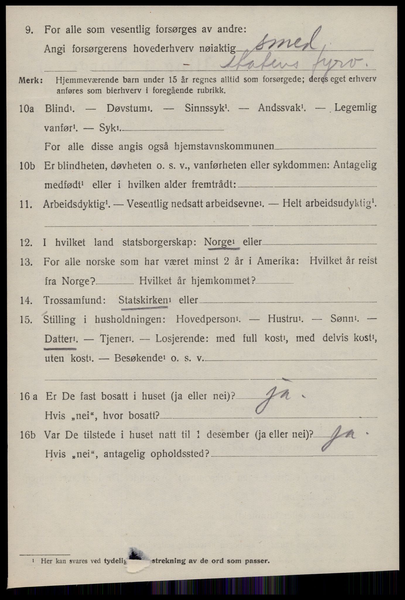 SAT, 1920 census for Ørsta, 1920, p. 6869