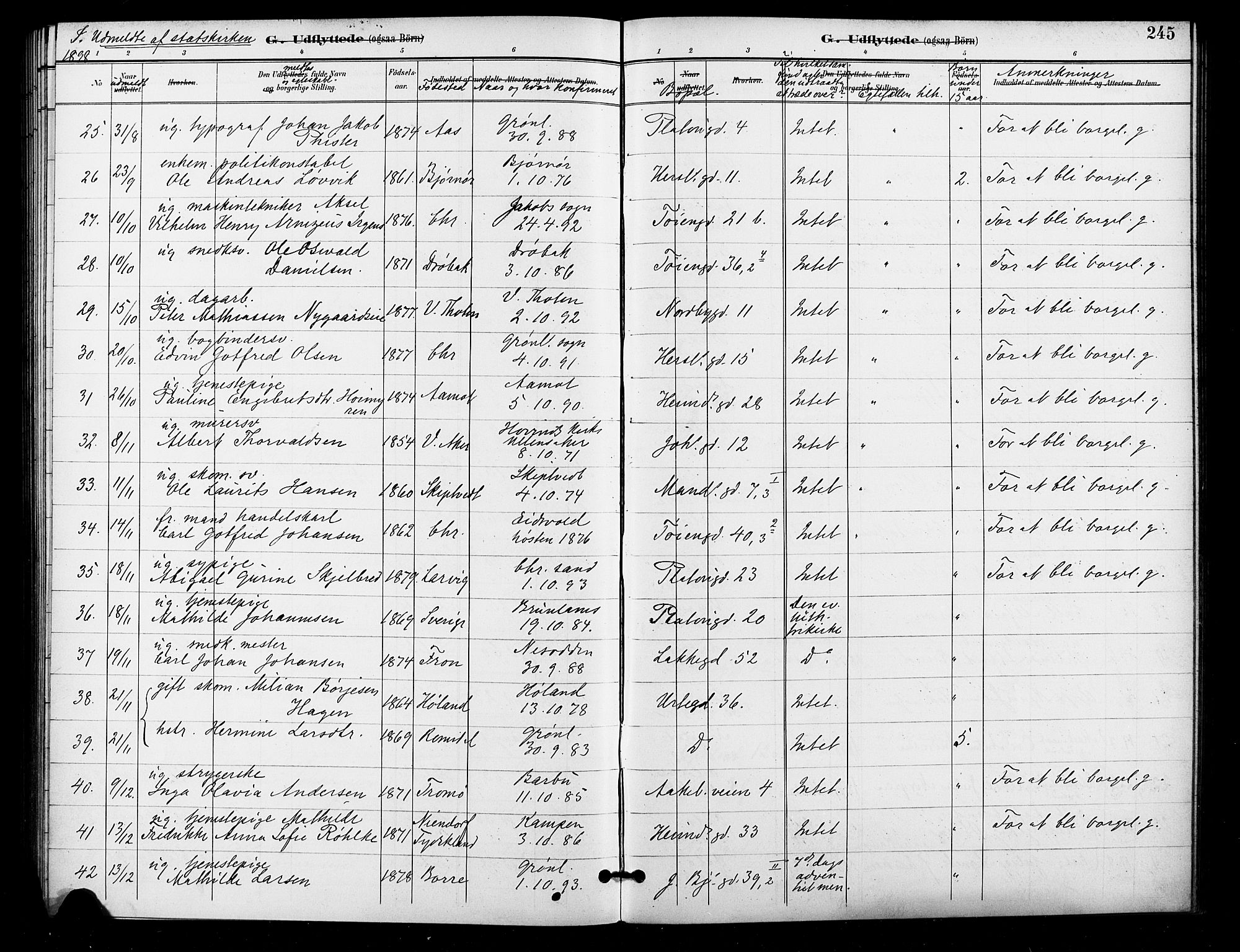 Grønland prestekontor Kirkebøker, AV/SAO-A-10848/F/Fa/L0011: Parish register (official) no. 11, 1892-1907, p. 245