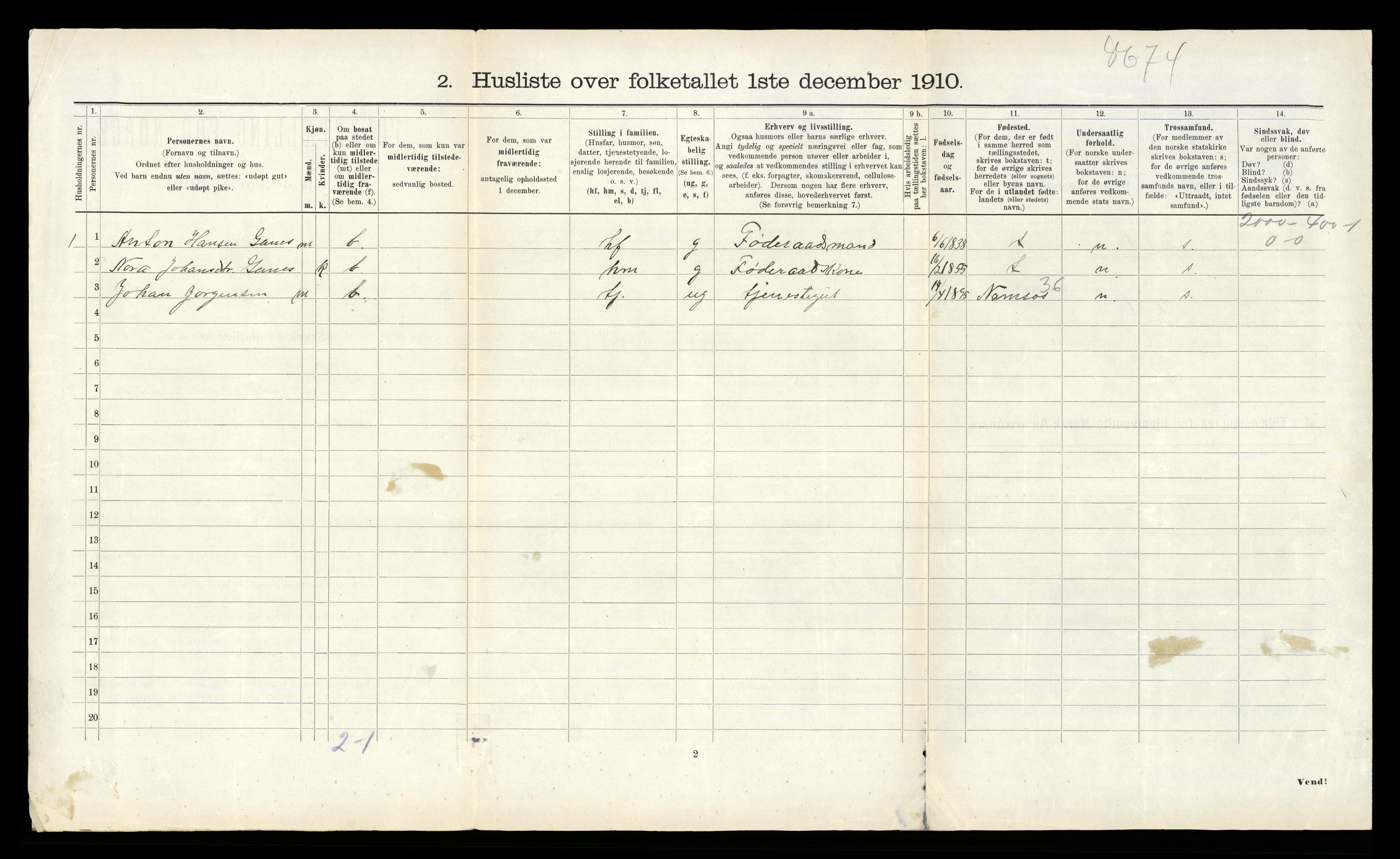 RA, 1910 census for Vemundvik, 1910, p. 369