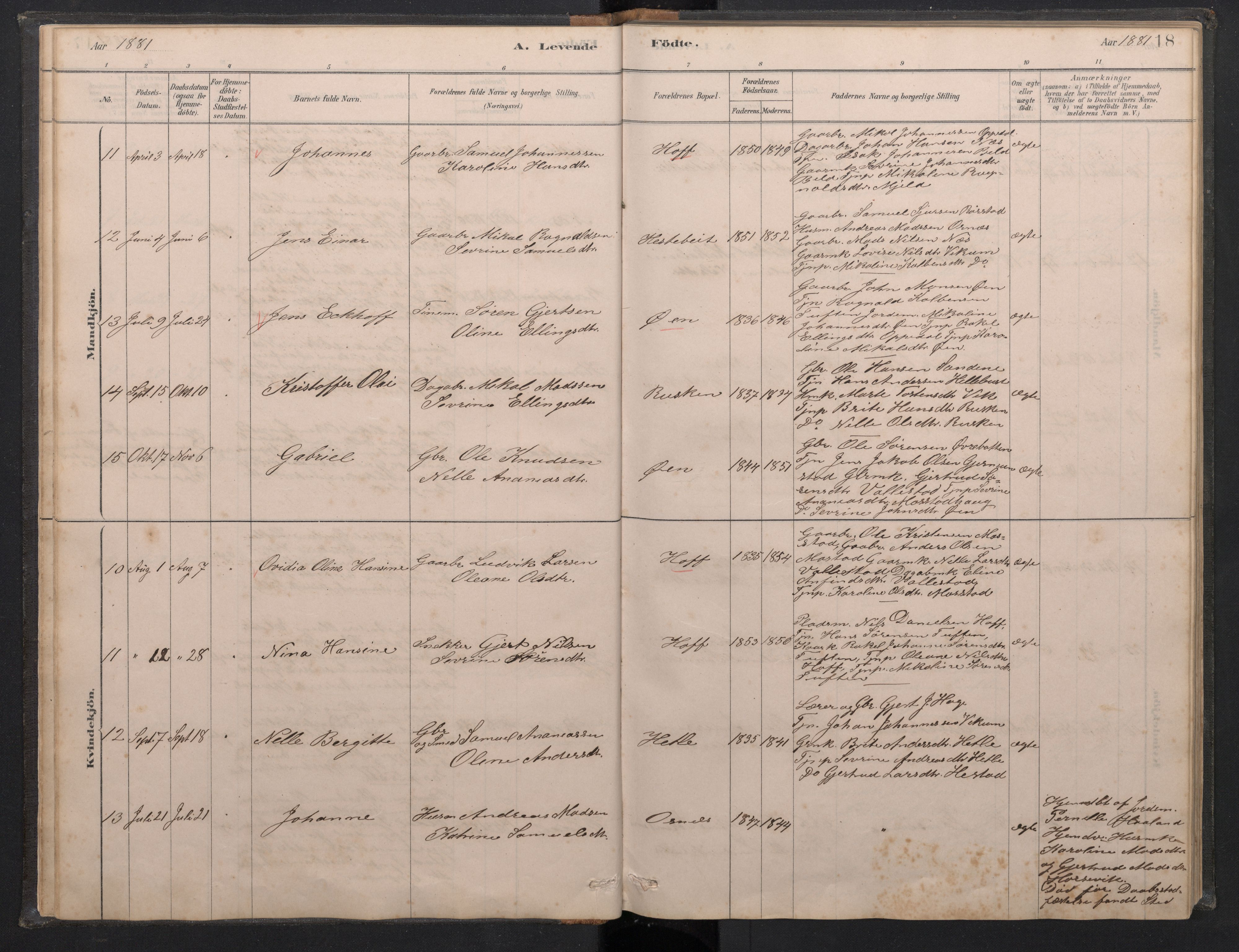Gaular sokneprestembete, SAB/A-80001/H/Hab: Parish register (copy) no. C 3, 1878-1897, p. 17b-18a