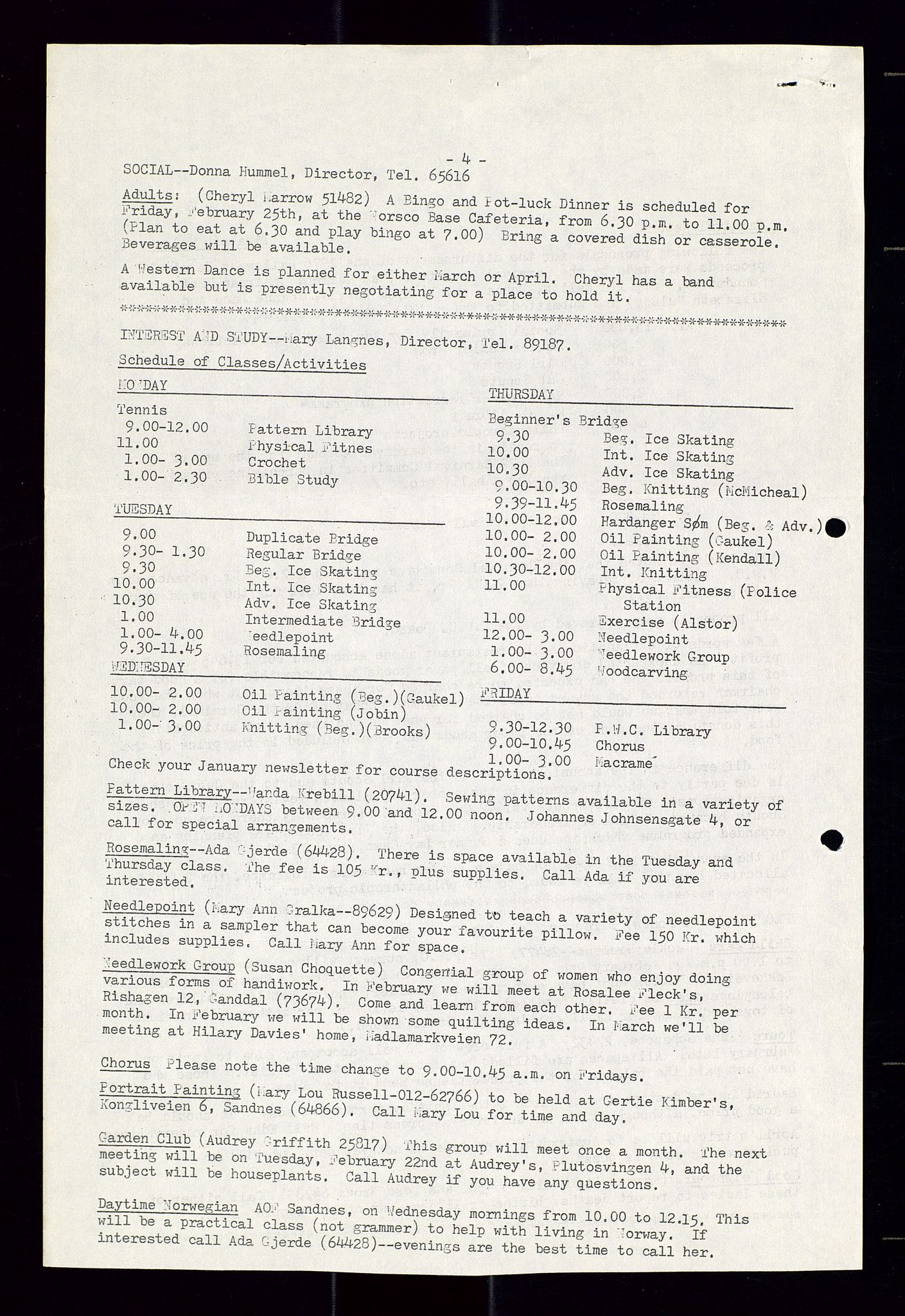 PA 1547 - Petroleum Wives Club, AV/SAST-A-101974/X/Xa/L0001: Newsletters (1971-1978)/radiointervjuer på kasett (1989-1992), 1970-1978