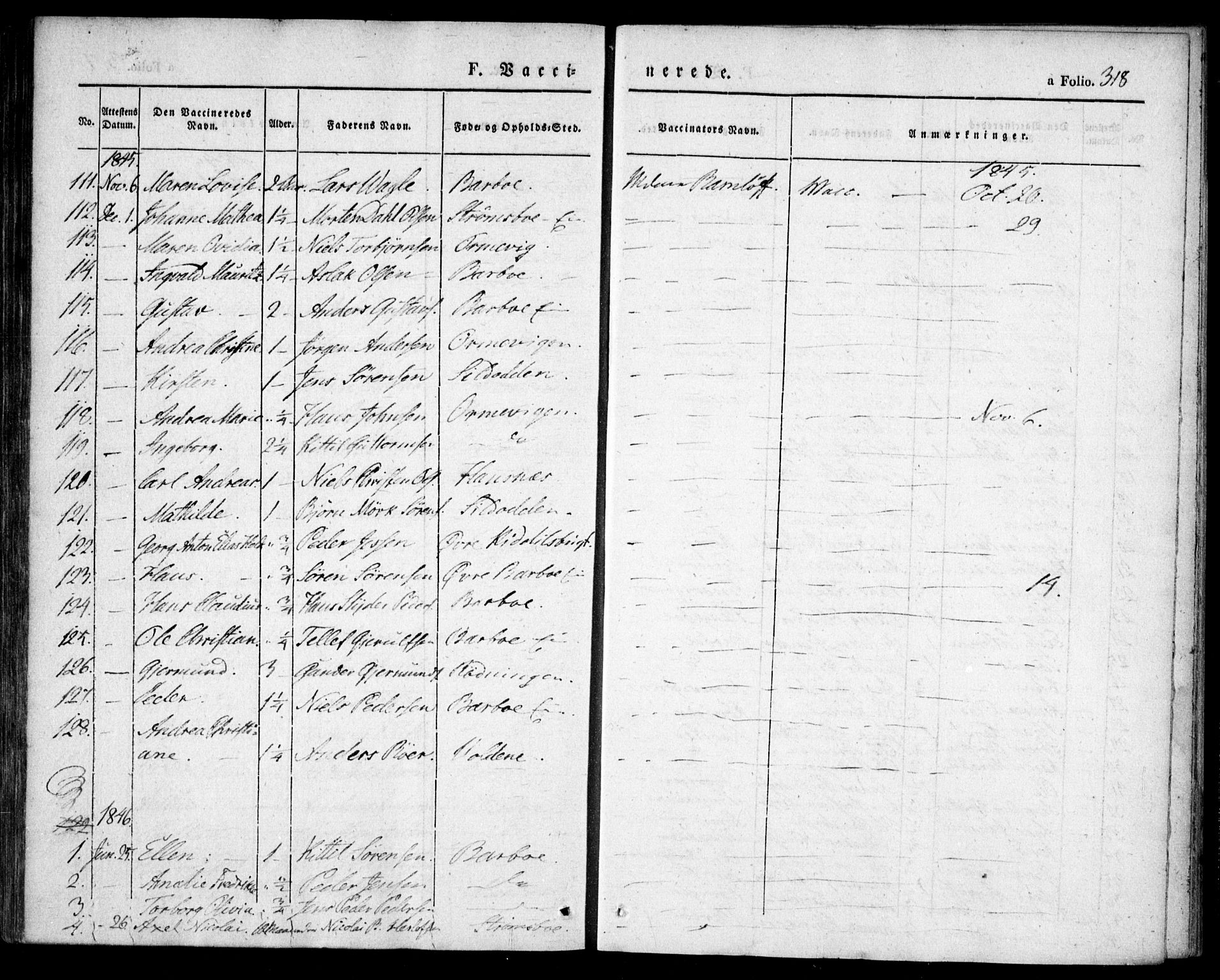 Tromøy sokneprestkontor, SAK/1111-0041/F/Fa/L0004: Parish register (official) no. A 4, 1837-1846, p. 318