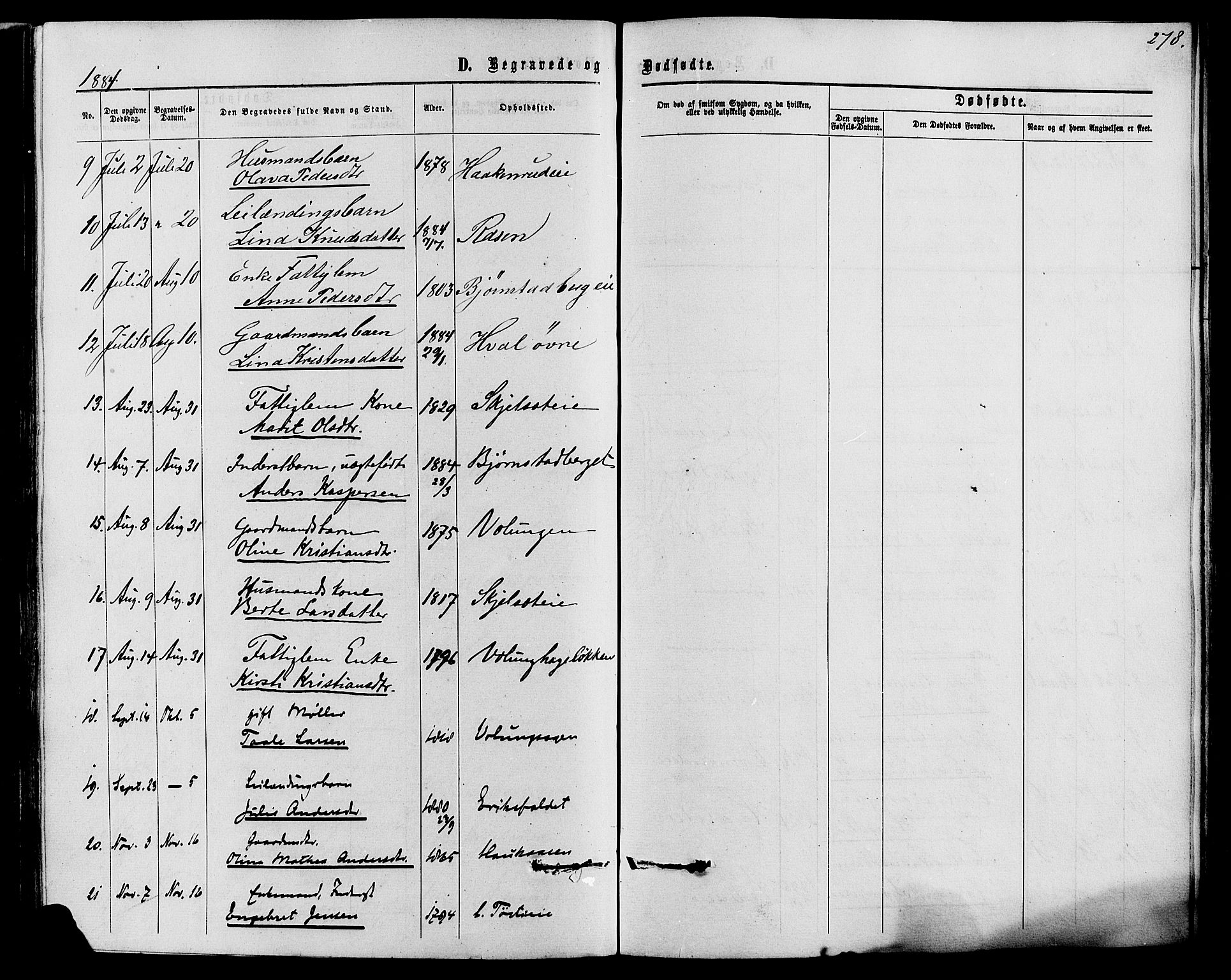 Romedal prestekontor, SAH/PREST-004/K/L0006: Parish register (official) no. 6, 1866-1886, p. 278