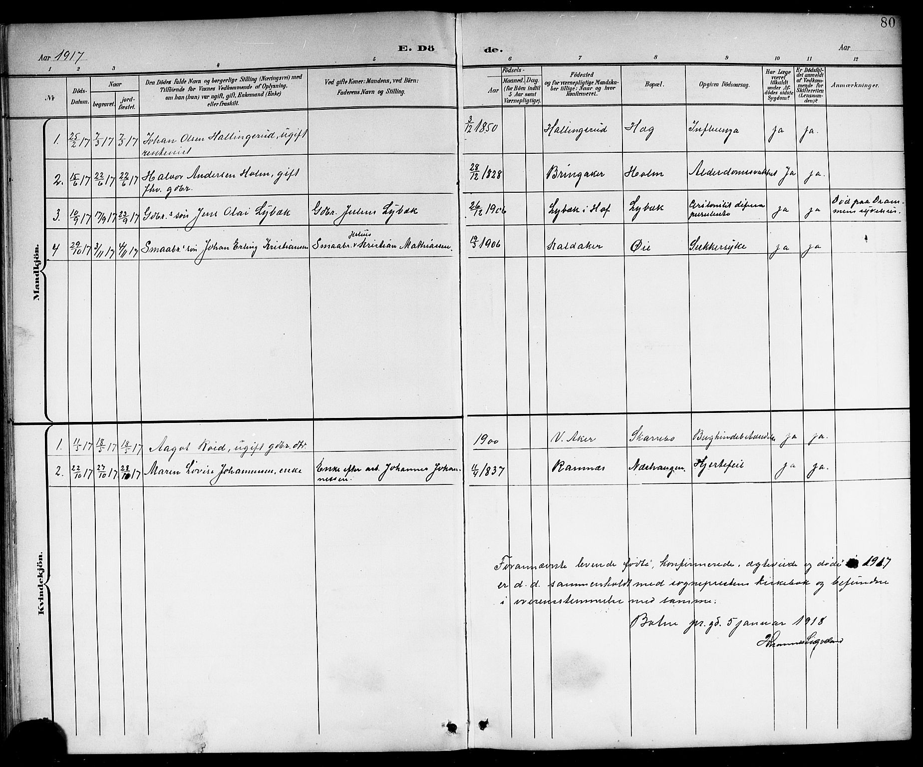 Botne kirkebøker, AV/SAKO-A-340/G/Gb/L0004: Parish register (copy) no. II 3, 1899-1917, p. 80