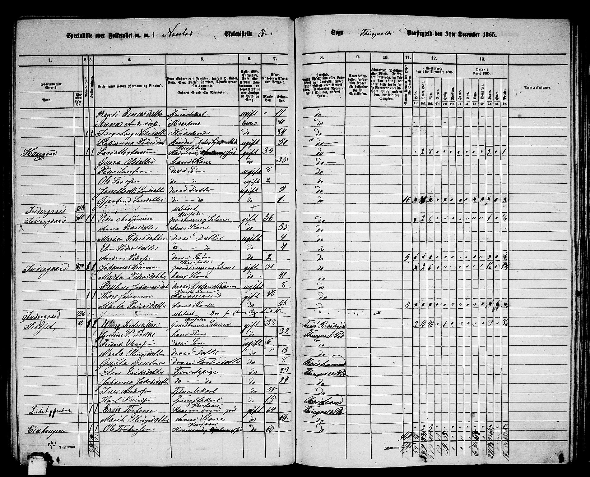 RA, 1865 census for Tingvoll, 1865, p. 179