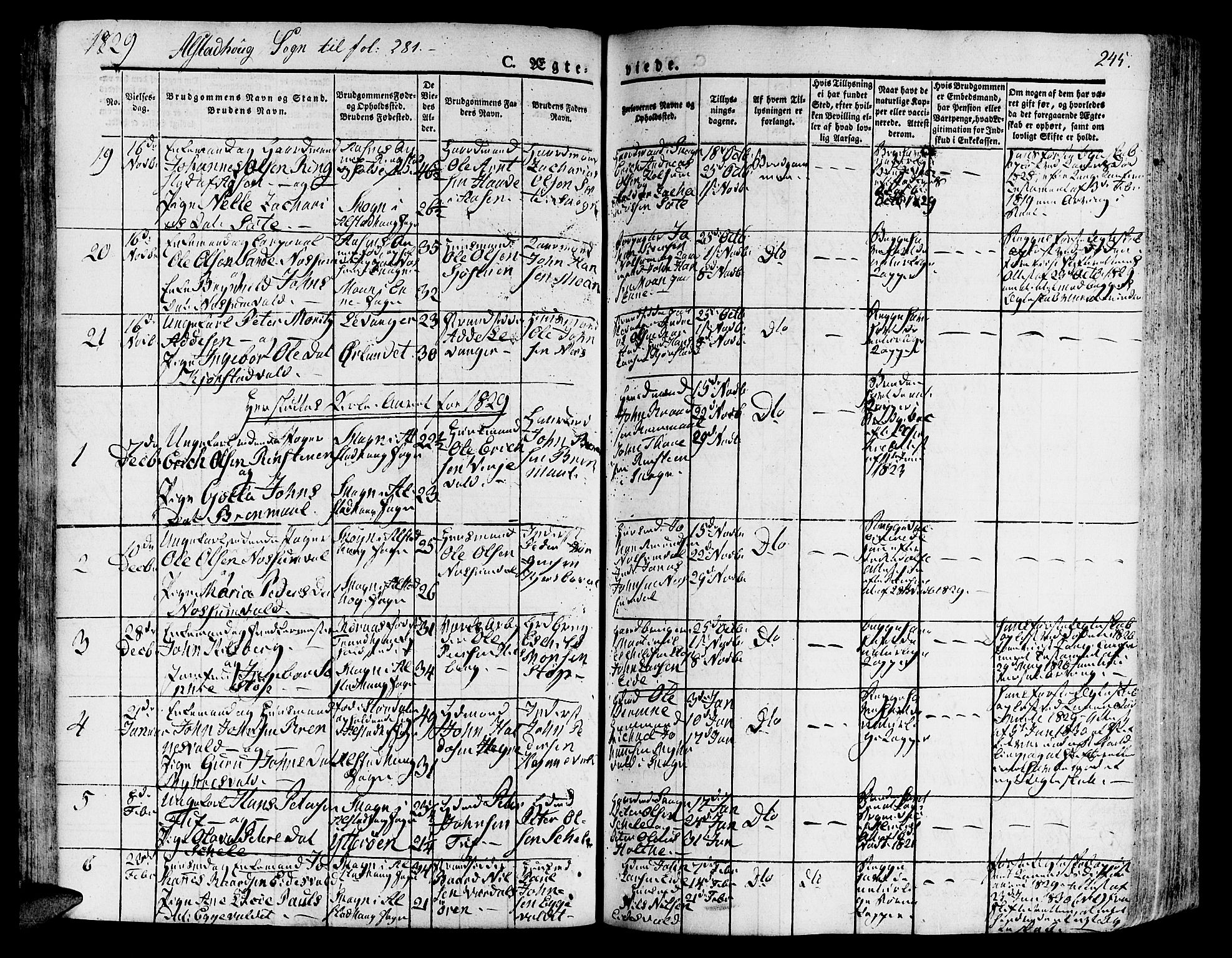 Ministerialprotokoller, klokkerbøker og fødselsregistre - Nord-Trøndelag, AV/SAT-A-1458/717/L0152: Parish register (official) no. 717A05 /1, 1825-1836, p. 245