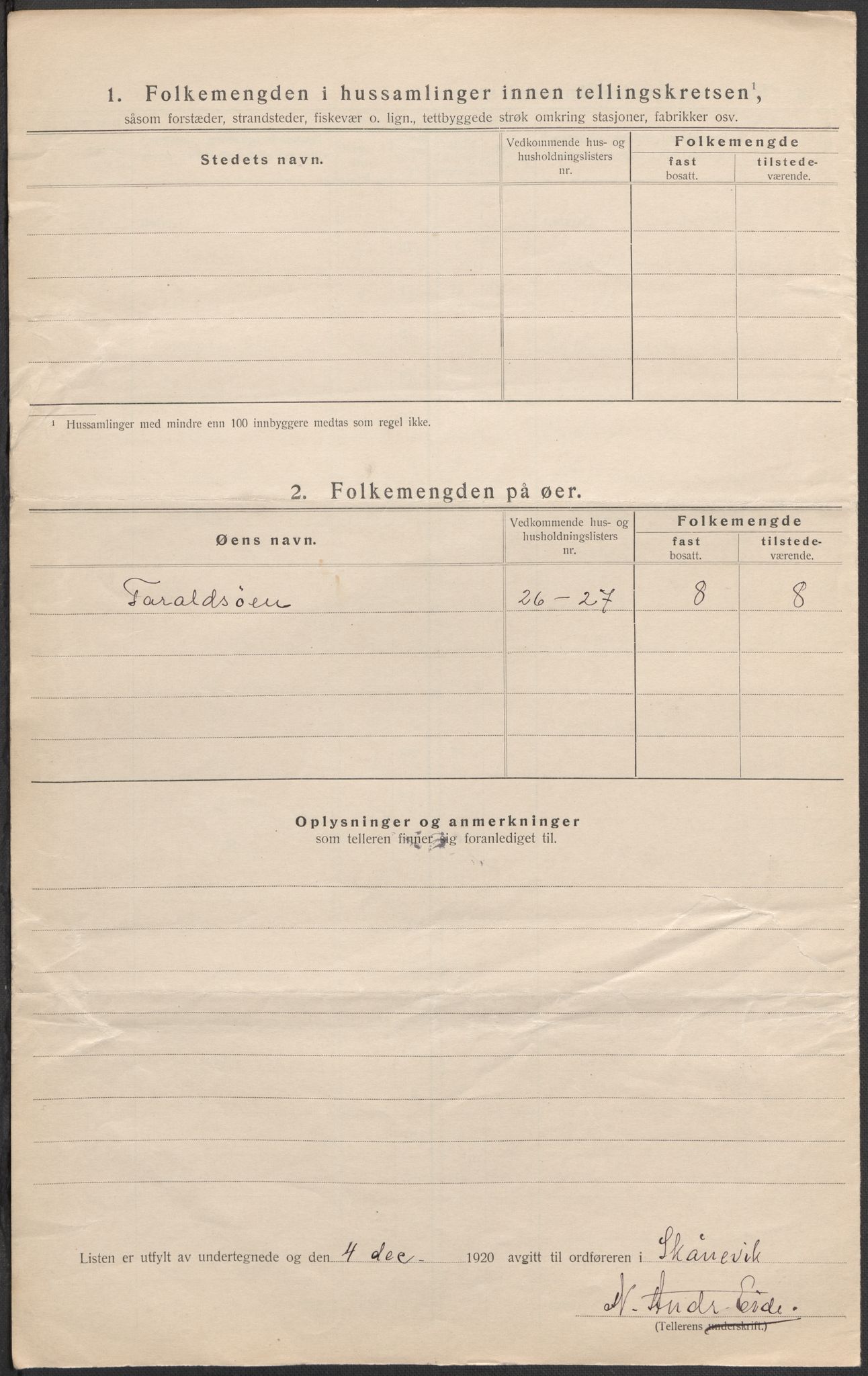 SAB, 1920 census for Skånevik, 1920, p. 11