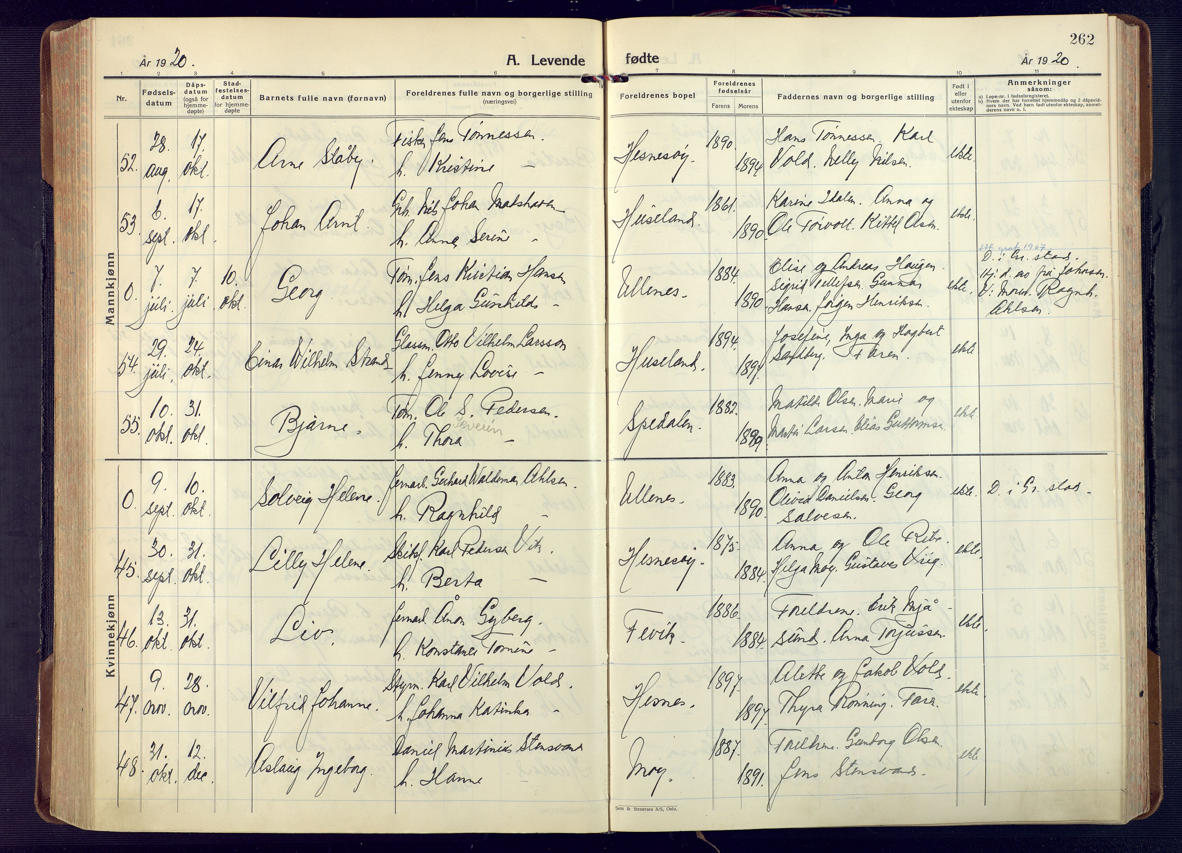 Fjære sokneprestkontor, AV/SAK-1111-0011/F/Fa/L0004: Parish register (official) no. A 4, 1902-1925, p. 262