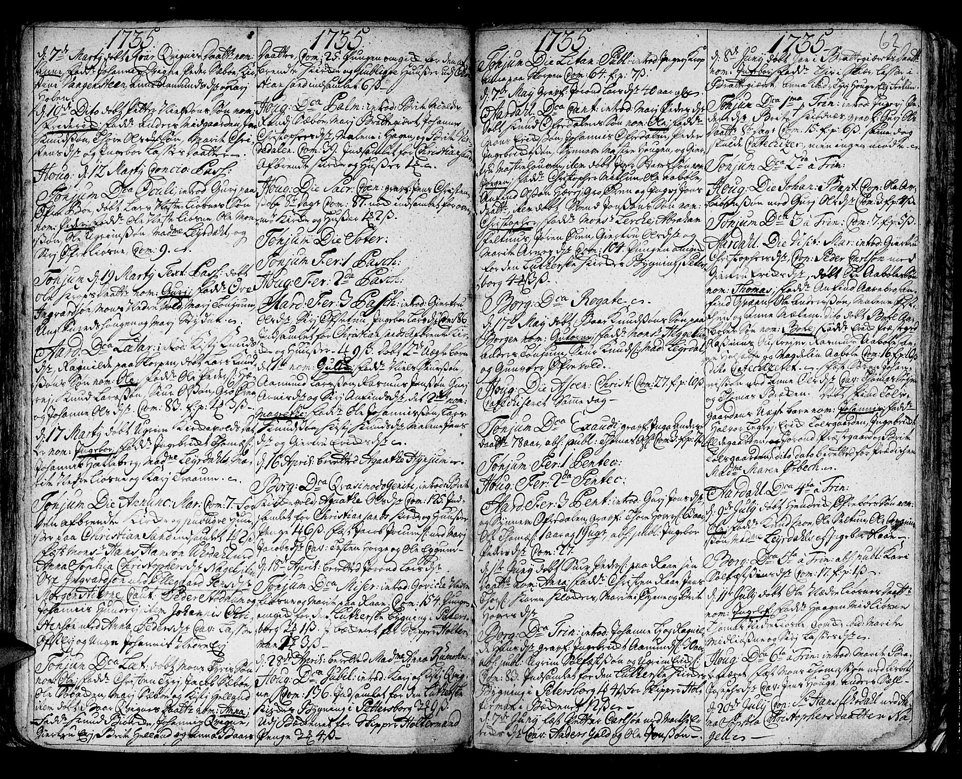 Lærdal sokneprestembete, SAB/A-81201: Parish register (official) no. A 1, 1711-1752, p. 62