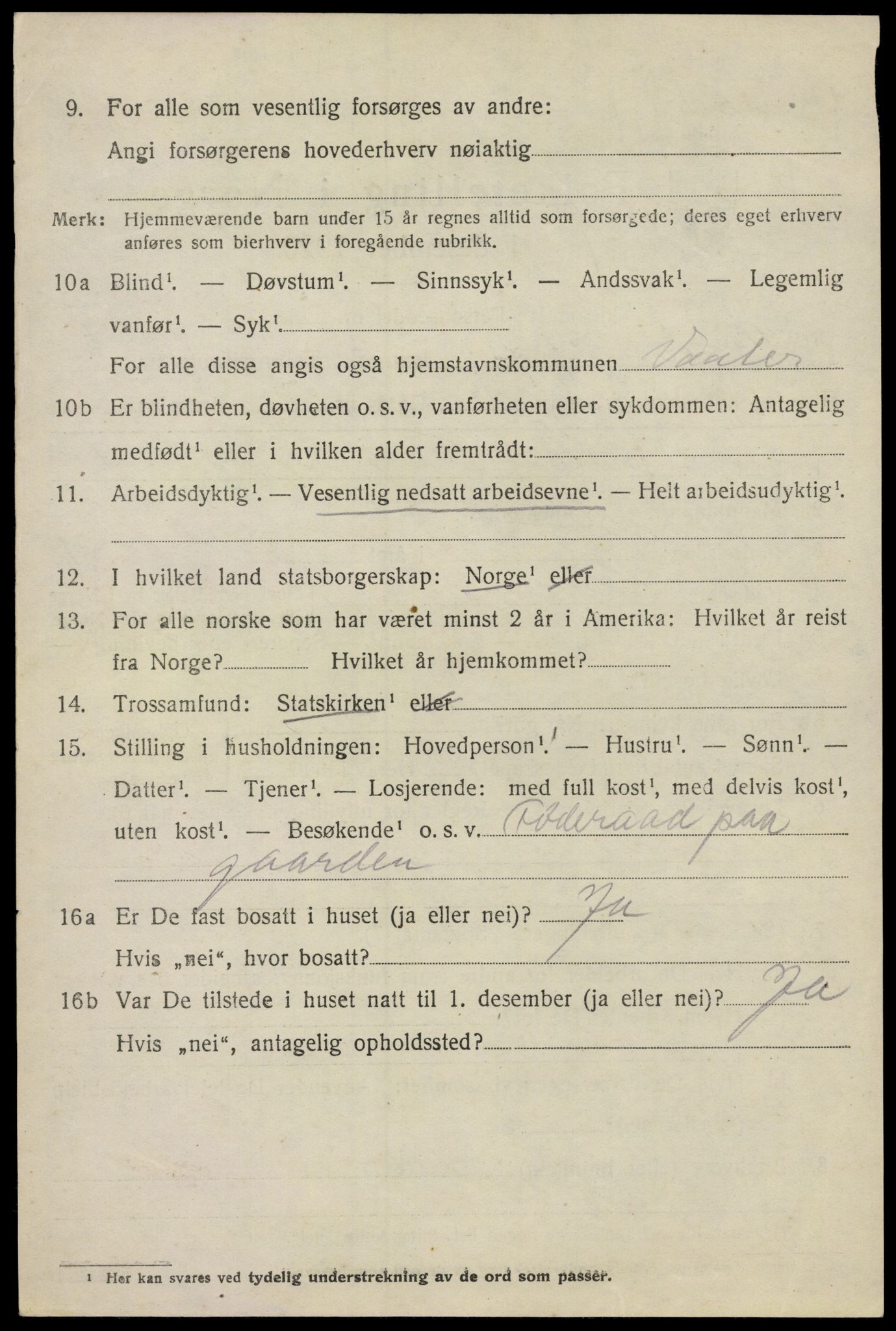 SAO, 1920 census for Våler, 1920, p. 3423