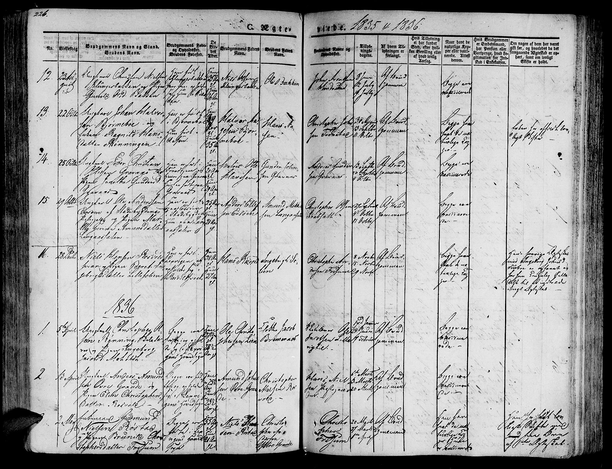 Ministerialprotokoller, klokkerbøker og fødselsregistre - Nord-Trøndelag, SAT/A-1458/701/L0006: Parish register (official) no. 701A06, 1825-1841, p. 226