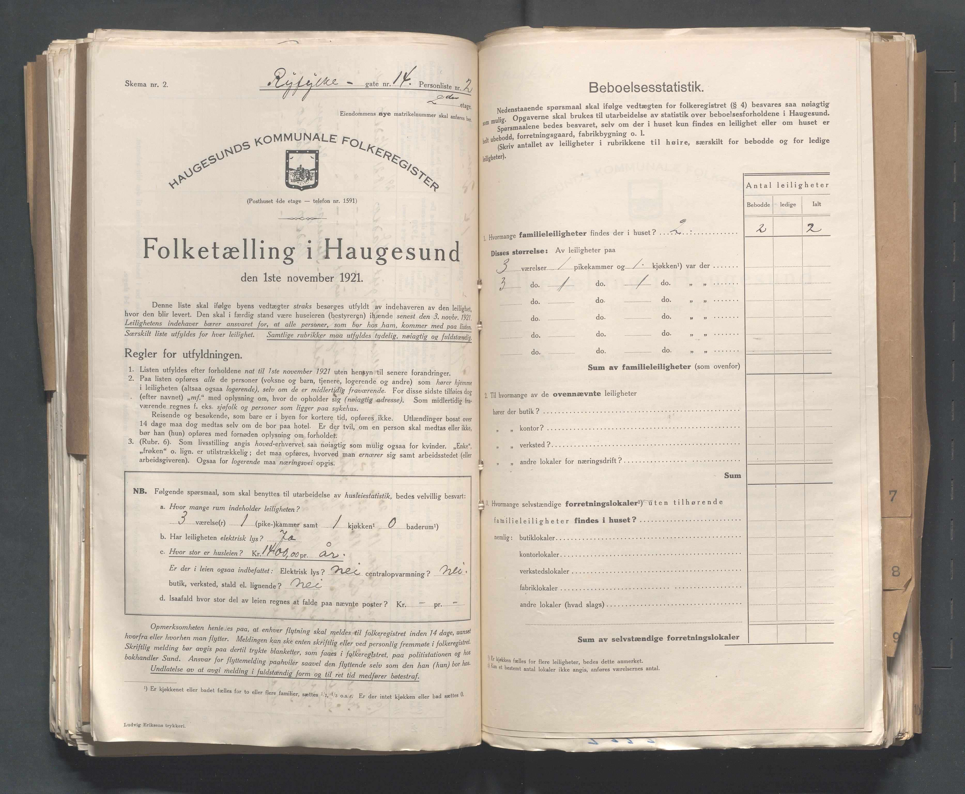 IKAR, Local census 1.11.1921 for Haugesund, 1921, p. 3421