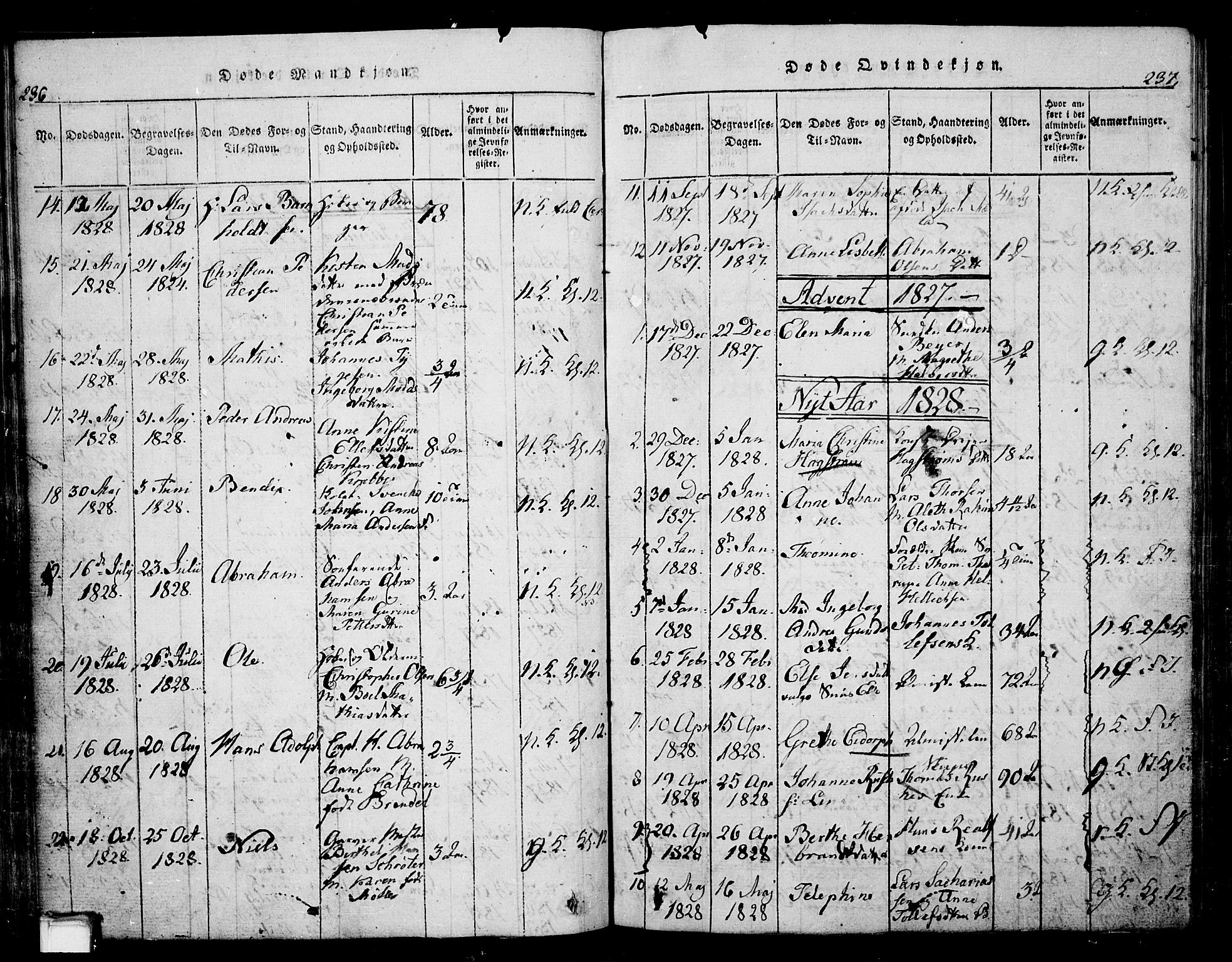 Skien kirkebøker, AV/SAKO-A-302/G/Ga/L0002: Parish register (copy) no. 2, 1814-1842, p. 236-237