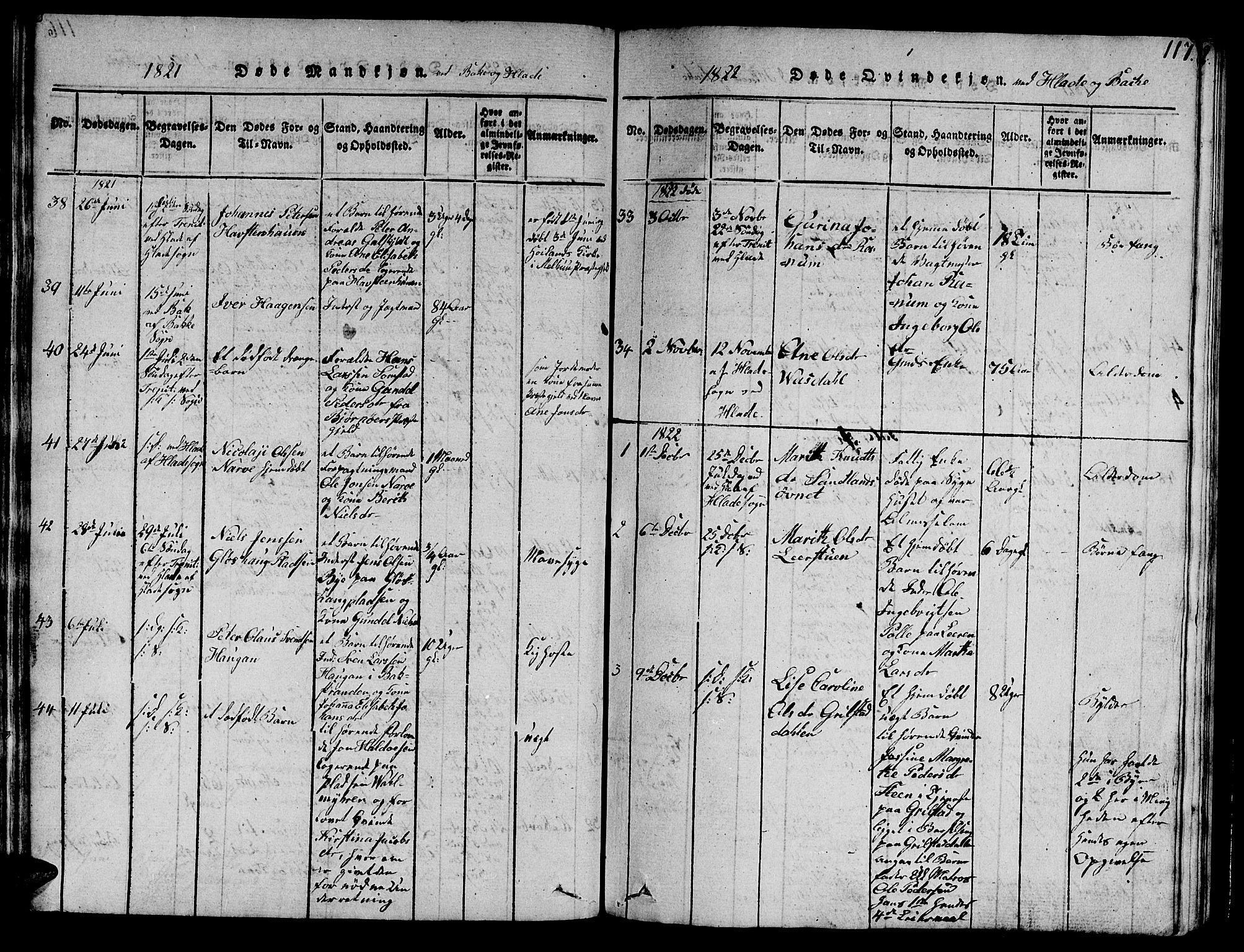 Ministerialprotokoller, klokkerbøker og fødselsregistre - Sør-Trøndelag, SAT/A-1456/606/L0307: Parish register (copy) no. 606C03, 1817-1824, p. 117