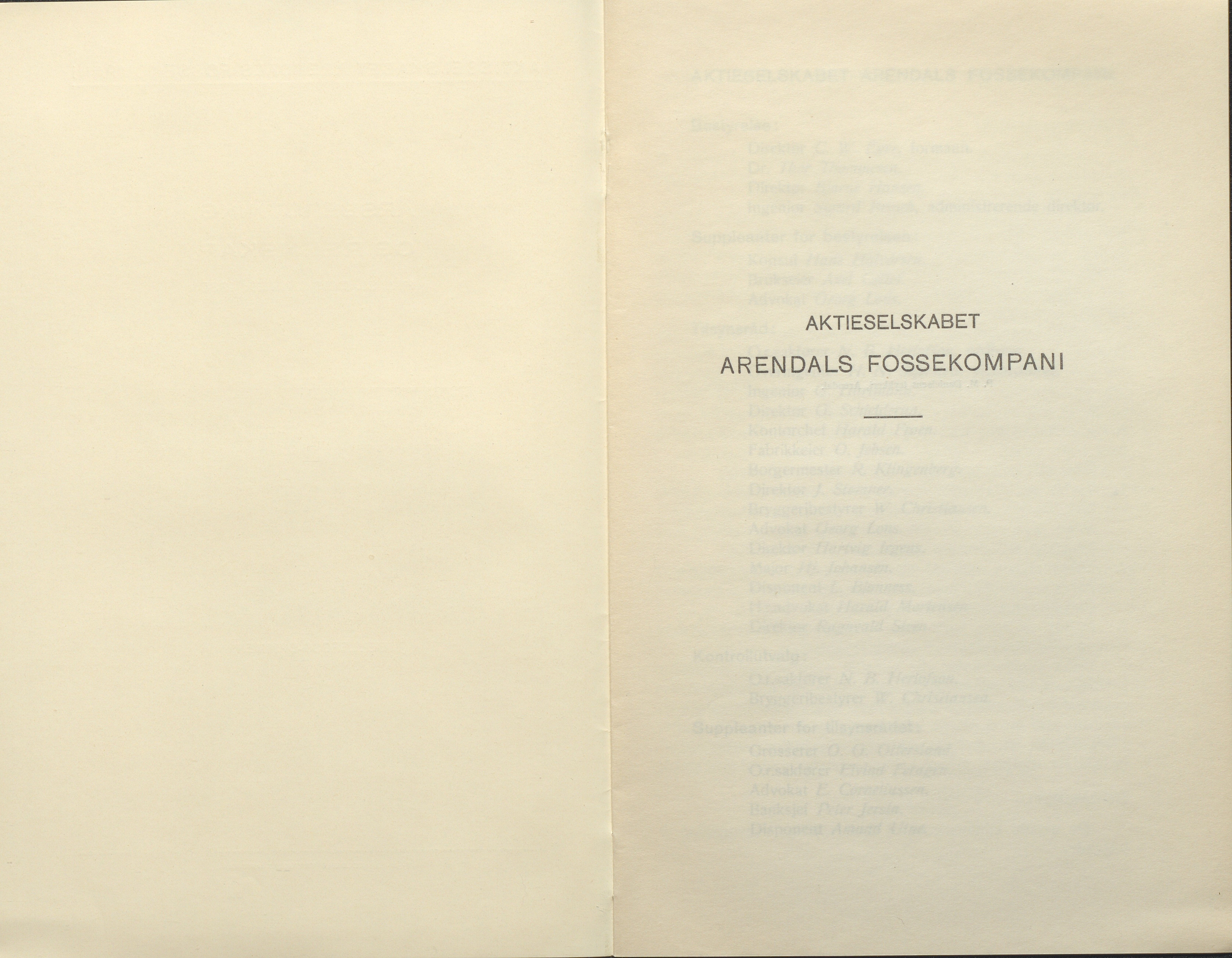 Arendals Fossekompani, AAKS/PA-2413/X/X01/L0001/0010: Beretninger, regnskap, balansekonto, gevinst- og tapskonto / Årsberetning og regnskap 1936 - 1942, 1936-1942