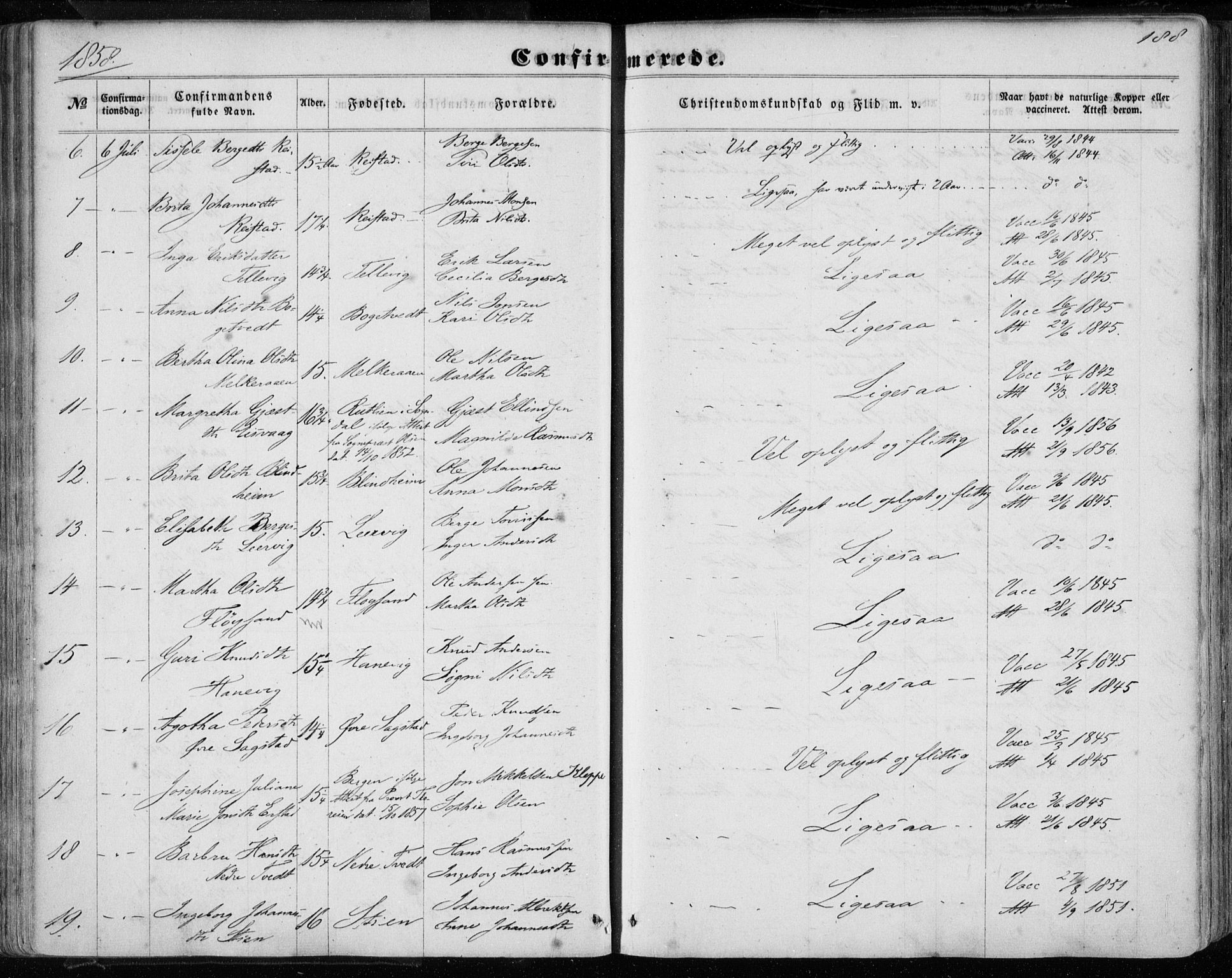 Hamre sokneprestembete, AV/SAB-A-75501/H/Ha/Haa/Haaa/L0014: Parish register (official) no. A 14, 1858-1872, p. 188