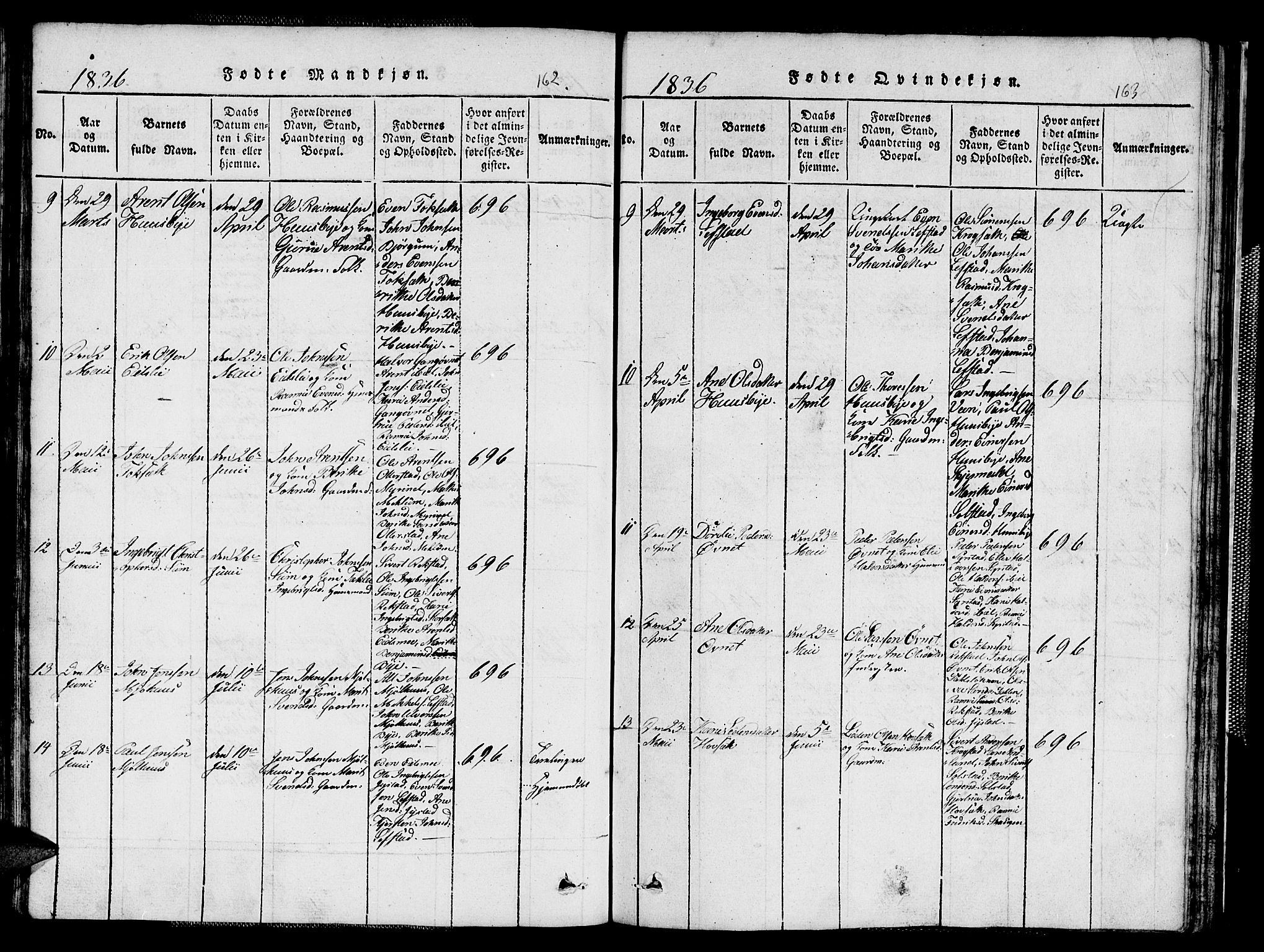 Ministerialprotokoller, klokkerbøker og fødselsregistre - Sør-Trøndelag, AV/SAT-A-1456/667/L0796: Parish register (copy) no. 667C01, 1817-1836, p. 162-163