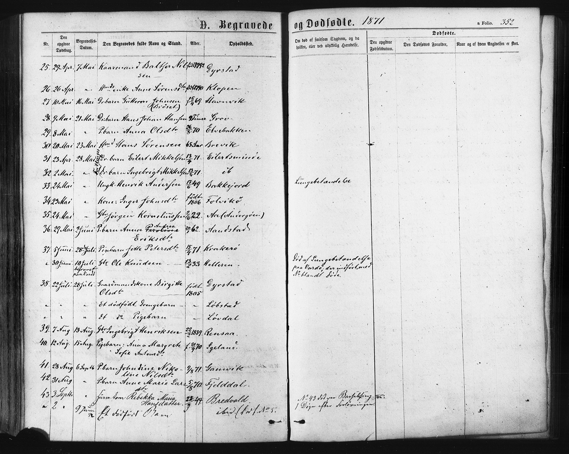 Ibestad sokneprestembete, SATØ/S-0077/H/Ha/Haa/L0010kirke: Parish register (official) no. 10, 1869-1879, p. 352