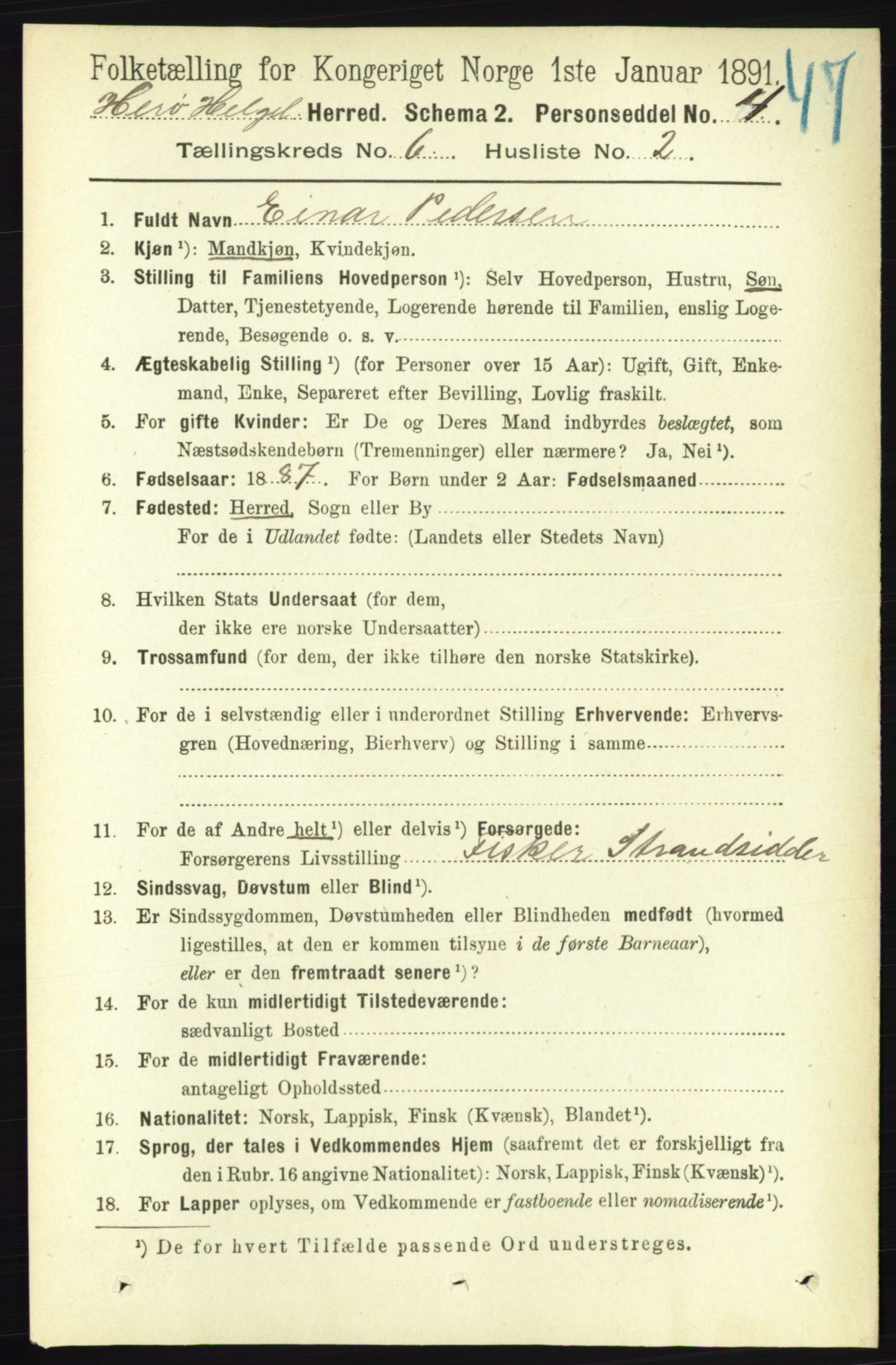 RA, 1891 census for 1818 Herøy, 1891, p. 1922