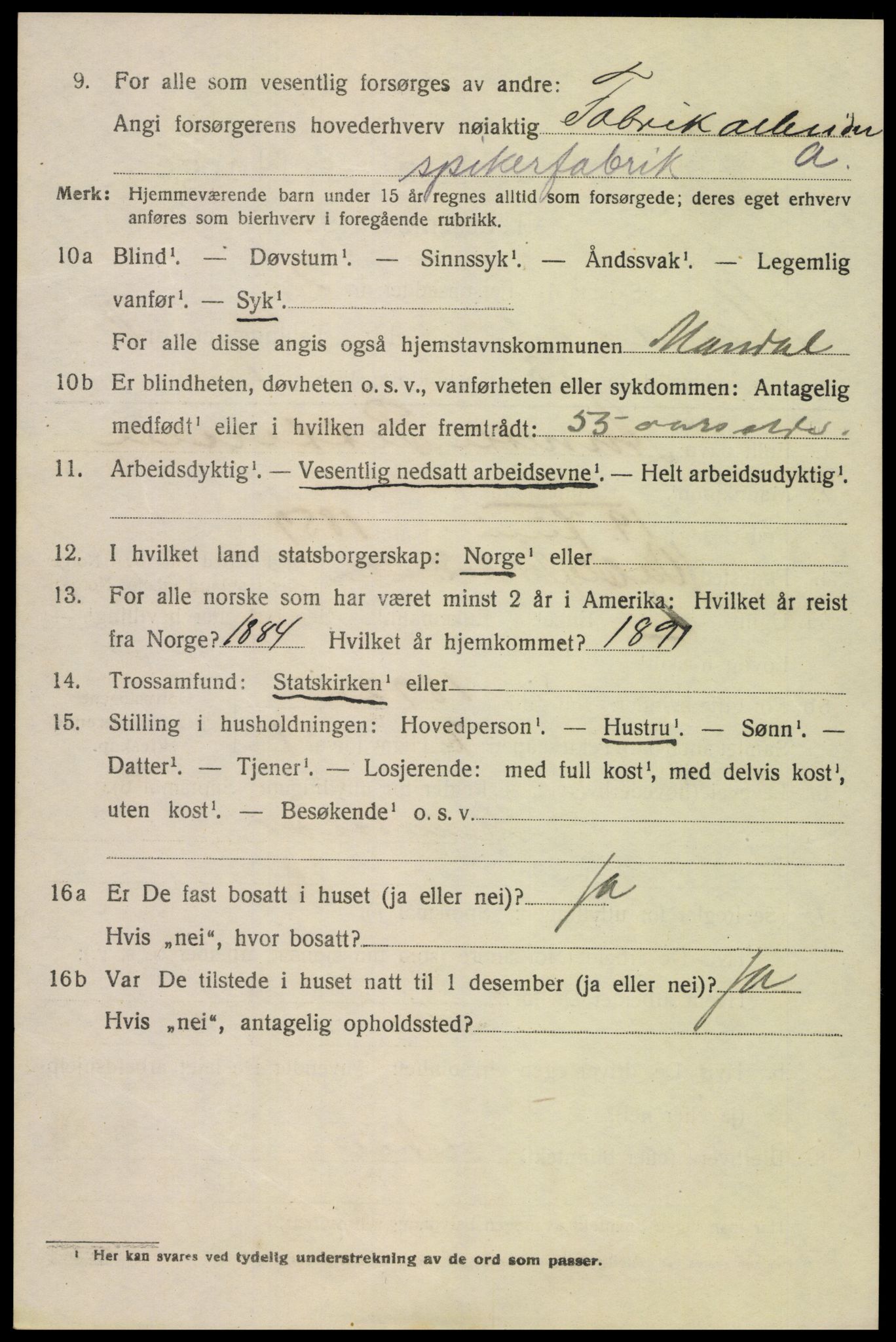 SAK, 1920 census for Mandal, 1920, p. 4756