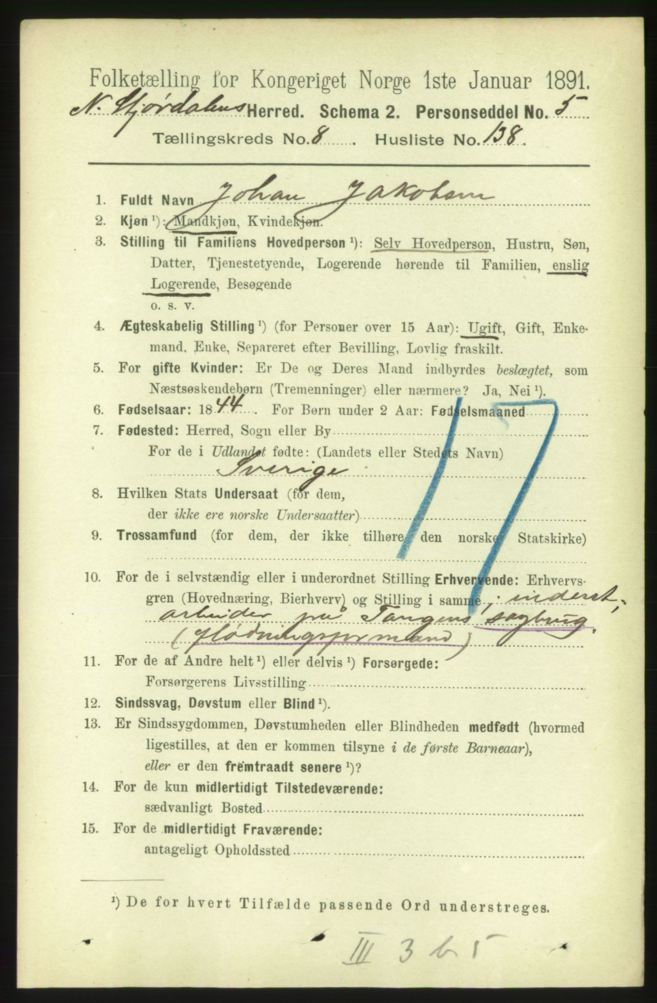 RA, 1891 census for 1714 Nedre Stjørdal, 1891, p. 4728