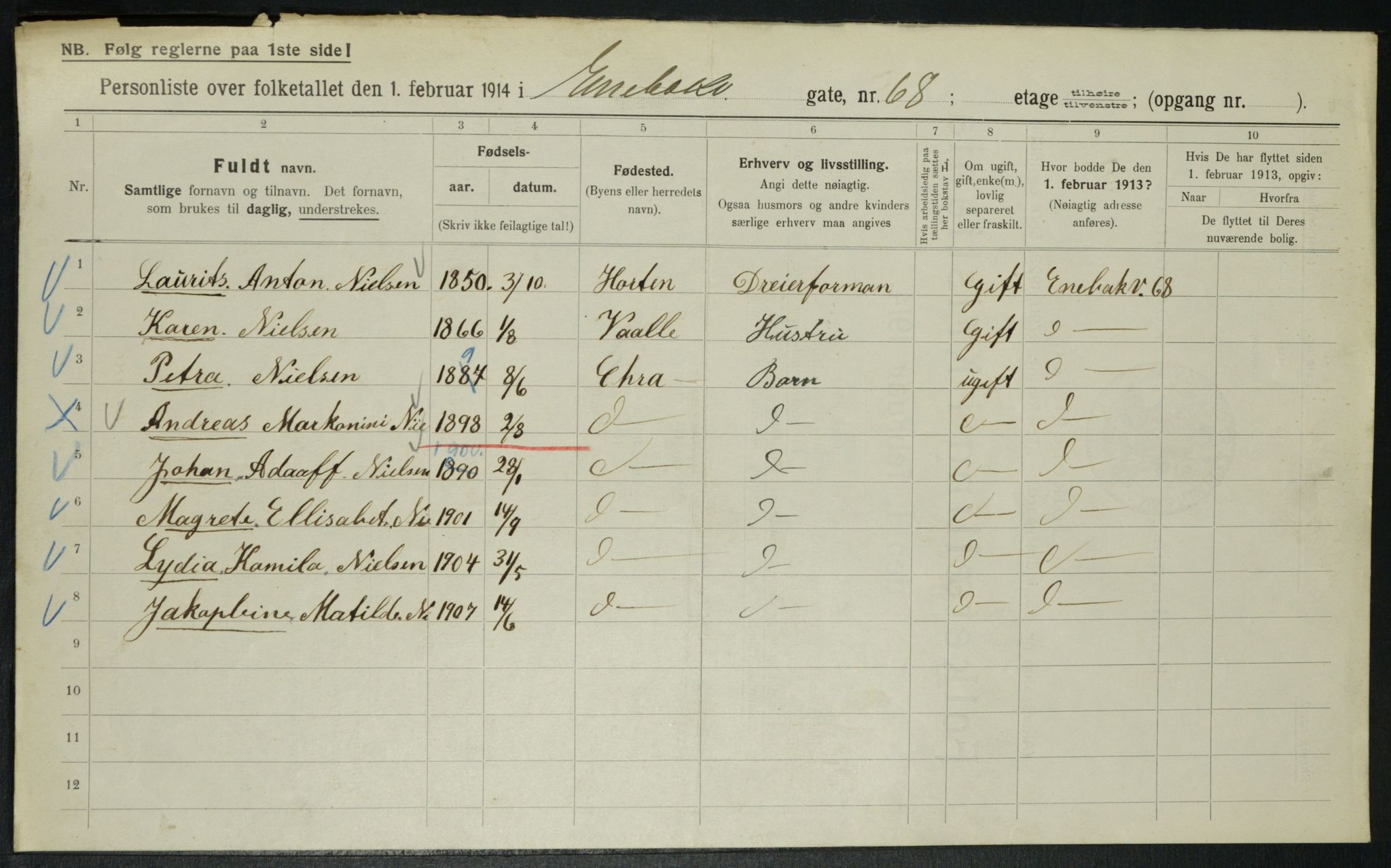 OBA, Municipal Census 1914 for Kristiania, 1914, p. 21669