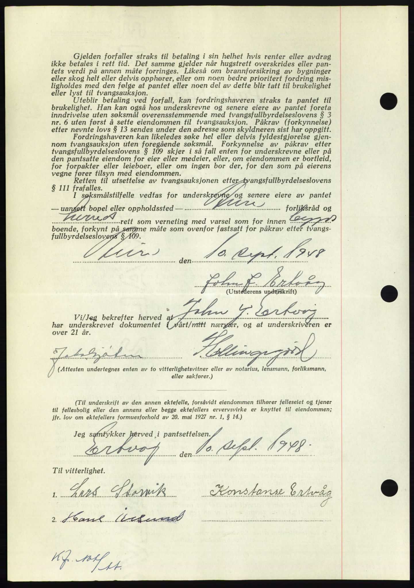 Nordmøre sorenskriveri, AV/SAT-A-4132/1/2/2Ca: Mortgage book no. B99, 1948-1948, Diary no: : 2639/1948