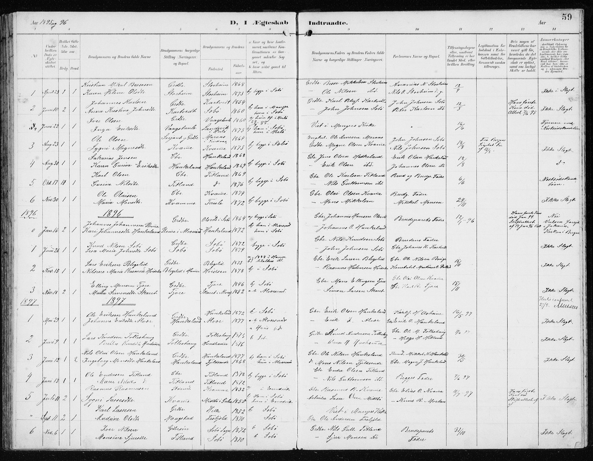 Manger sokneprestembete, AV/SAB-A-76801/H/Hab: Parish register (copy) no. D 3, 1895-1910, p. 59