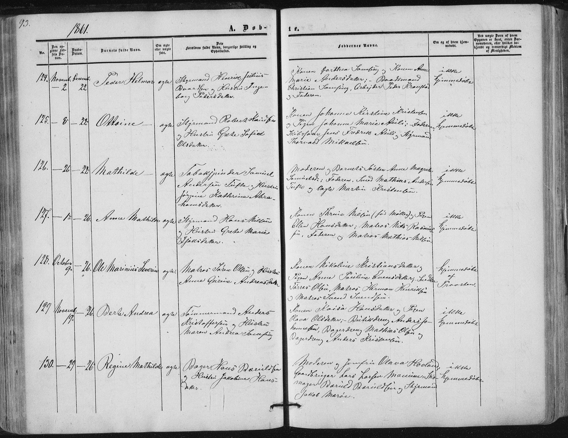 Tønsberg kirkebøker, AV/SAKO-A-330/F/Fa/L0008: Parish register (official) no. I 8, 1855-1864, p. 93