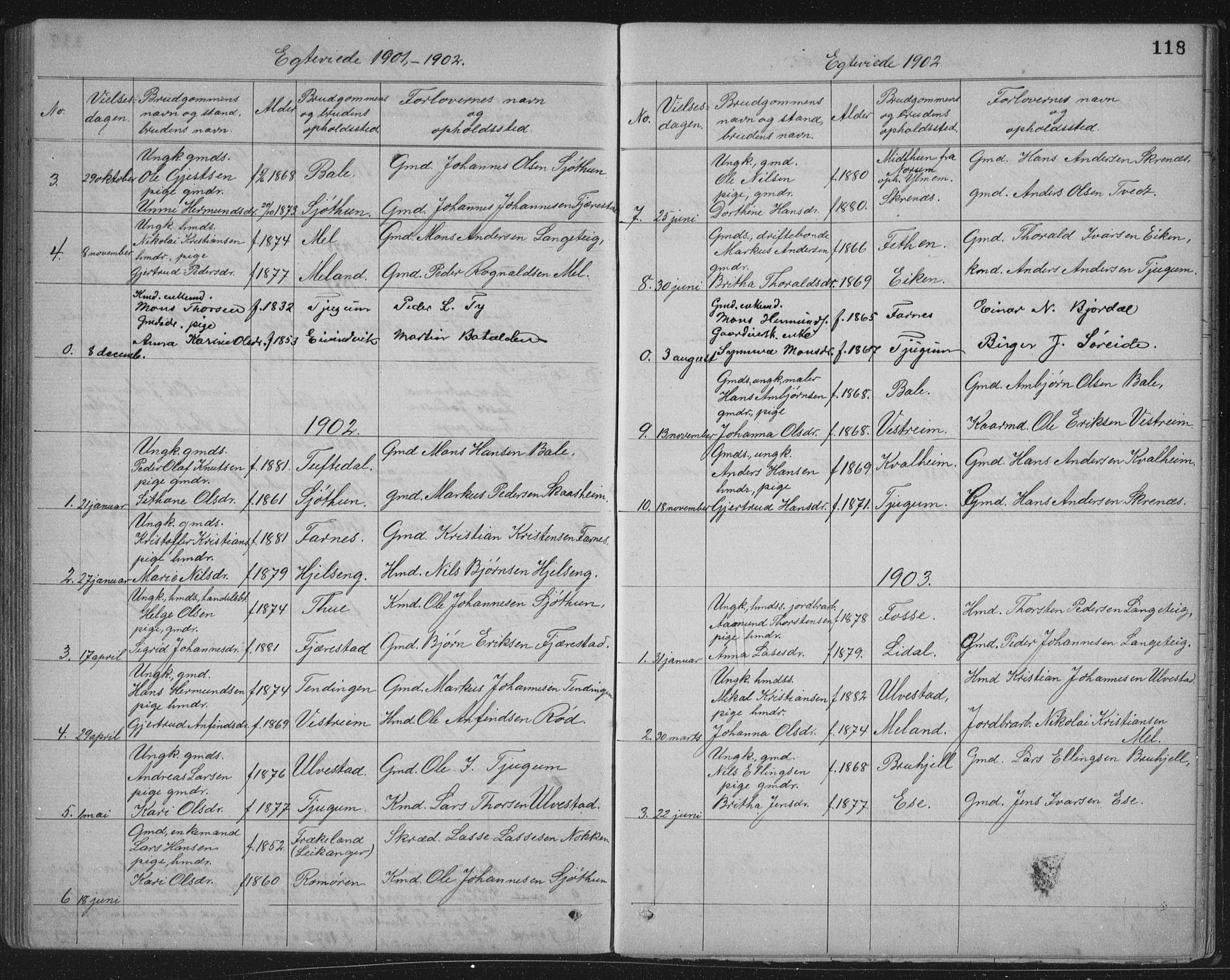 Balestrand sokneprestembete, SAB/A-79601/H/Hab/Haba/L0002: Parish register (copy) no. A 2, 1880-1919, p. 118