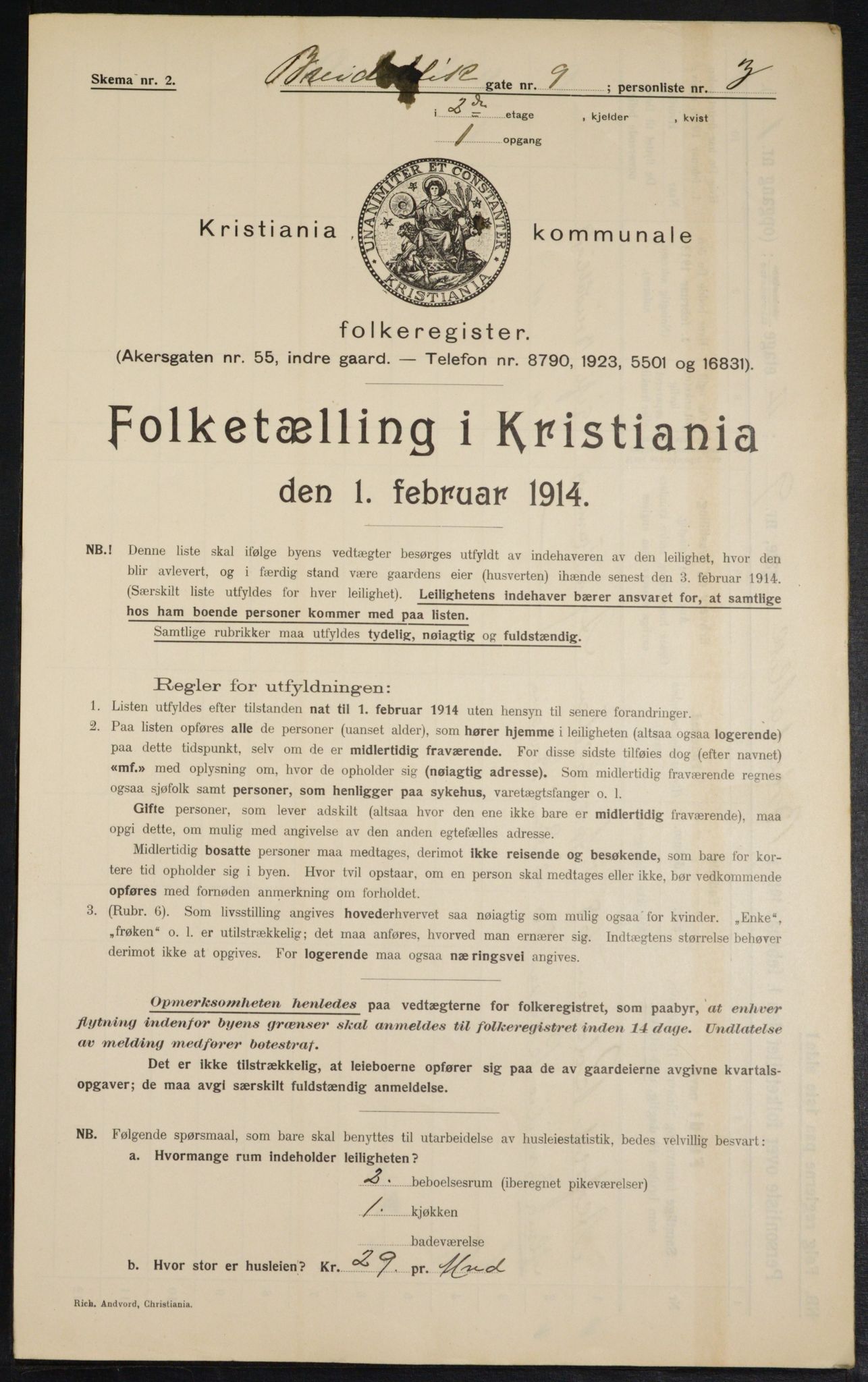 OBA, Municipal Census 1914 for Kristiania, 1914, p. 8119