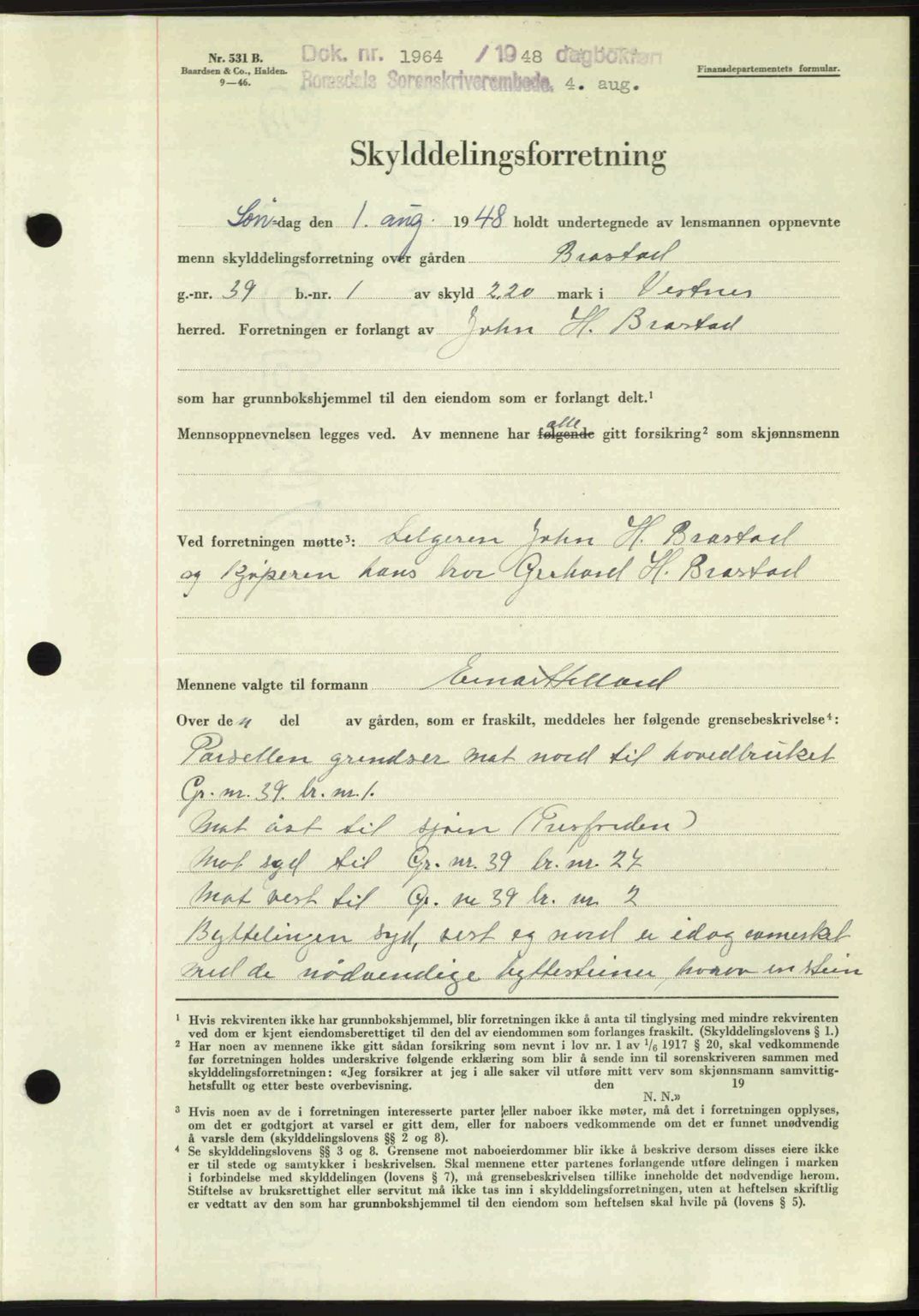 Romsdal sorenskriveri, AV/SAT-A-4149/1/2/2C: Mortgage book no. A26, 1948-1948, Diary no: : 1964/1948