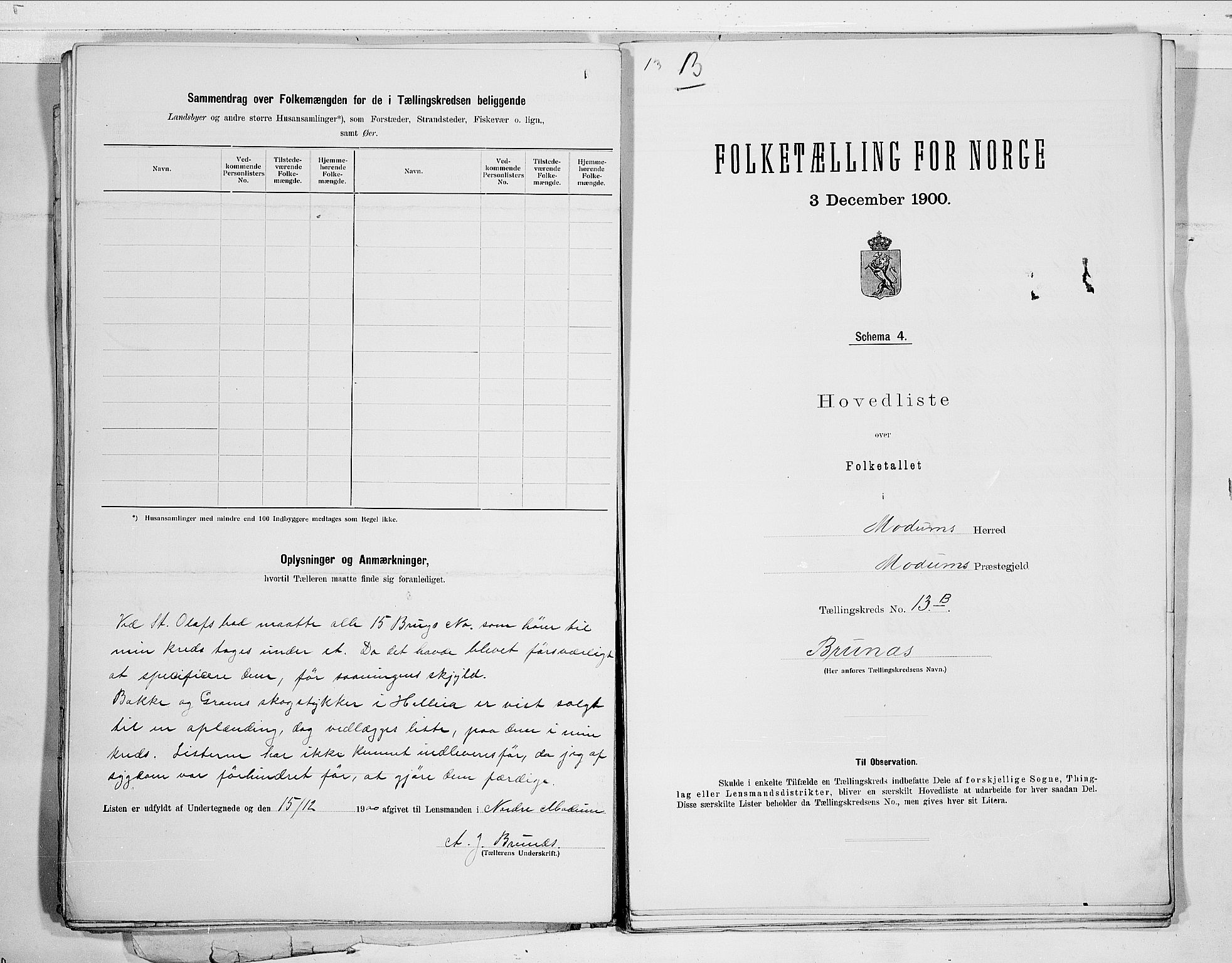 RA, 1900 census for Modum, 1900, p. 34