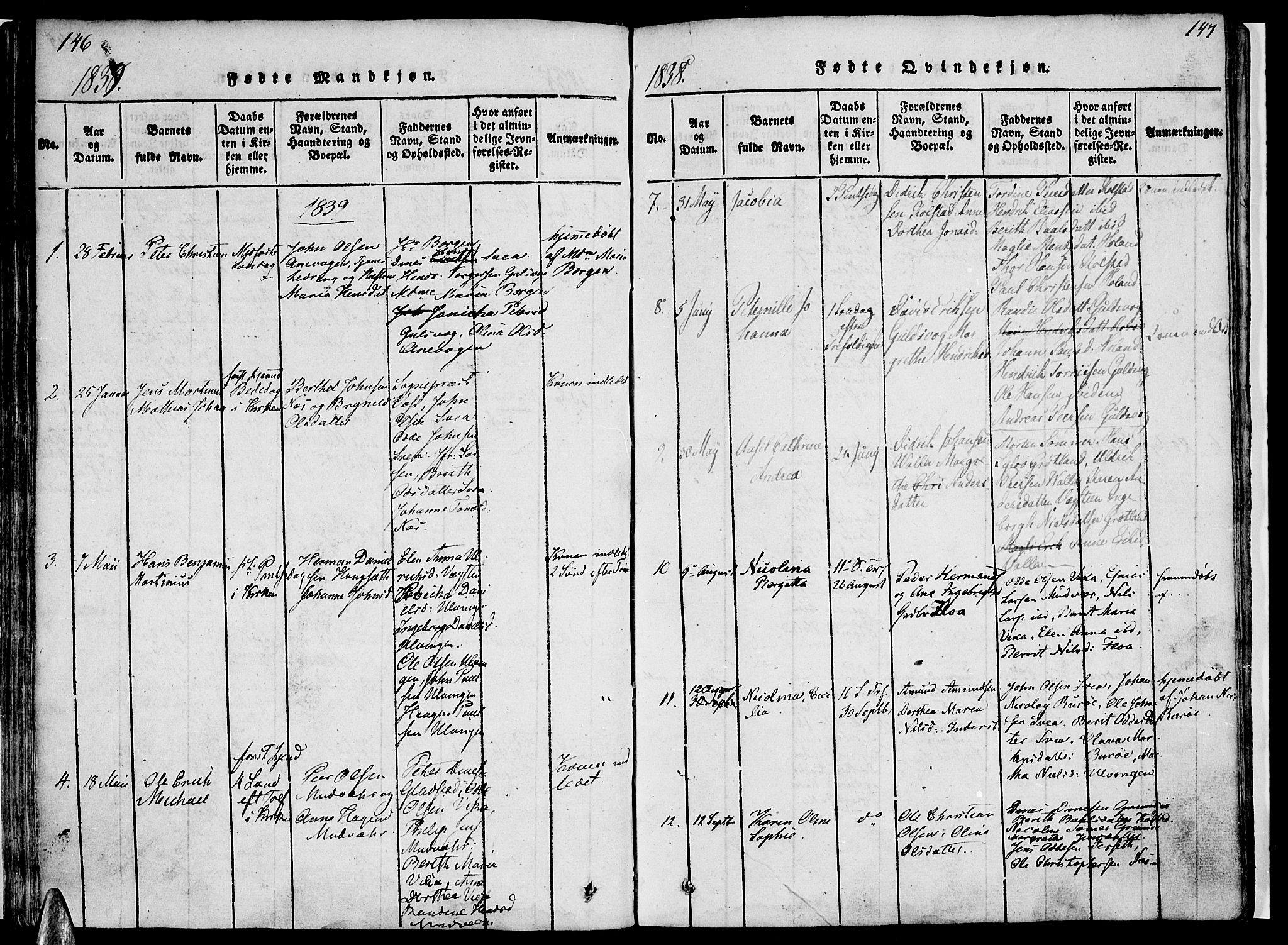 Ministerialprotokoller, klokkerbøker og fødselsregistre - Nordland, AV/SAT-A-1459/816/L0239: Parish register (official) no. 816A05, 1820-1845, p. 146-147