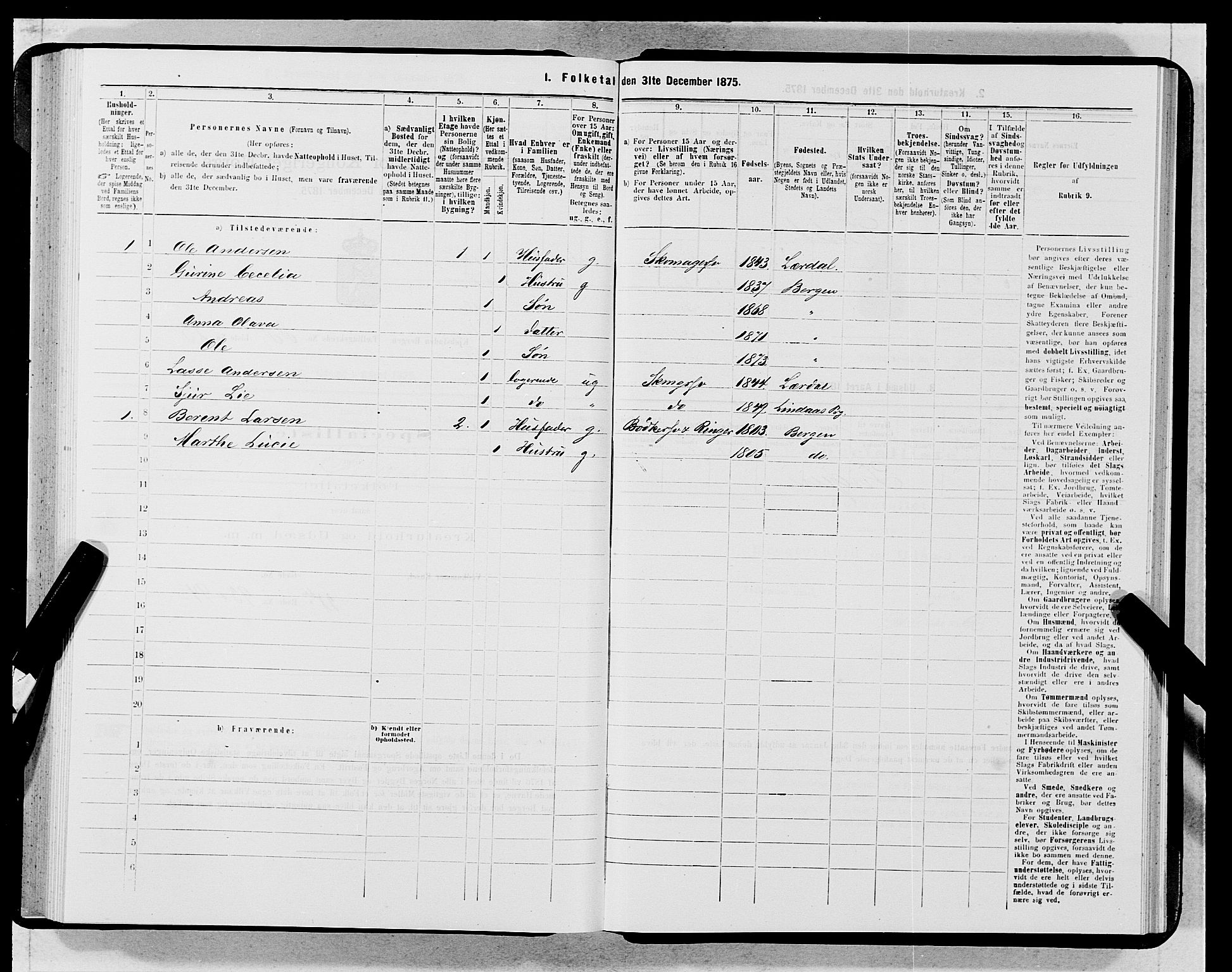 SAB, 1875 census for 1301 Bergen, 1875, p. 4765