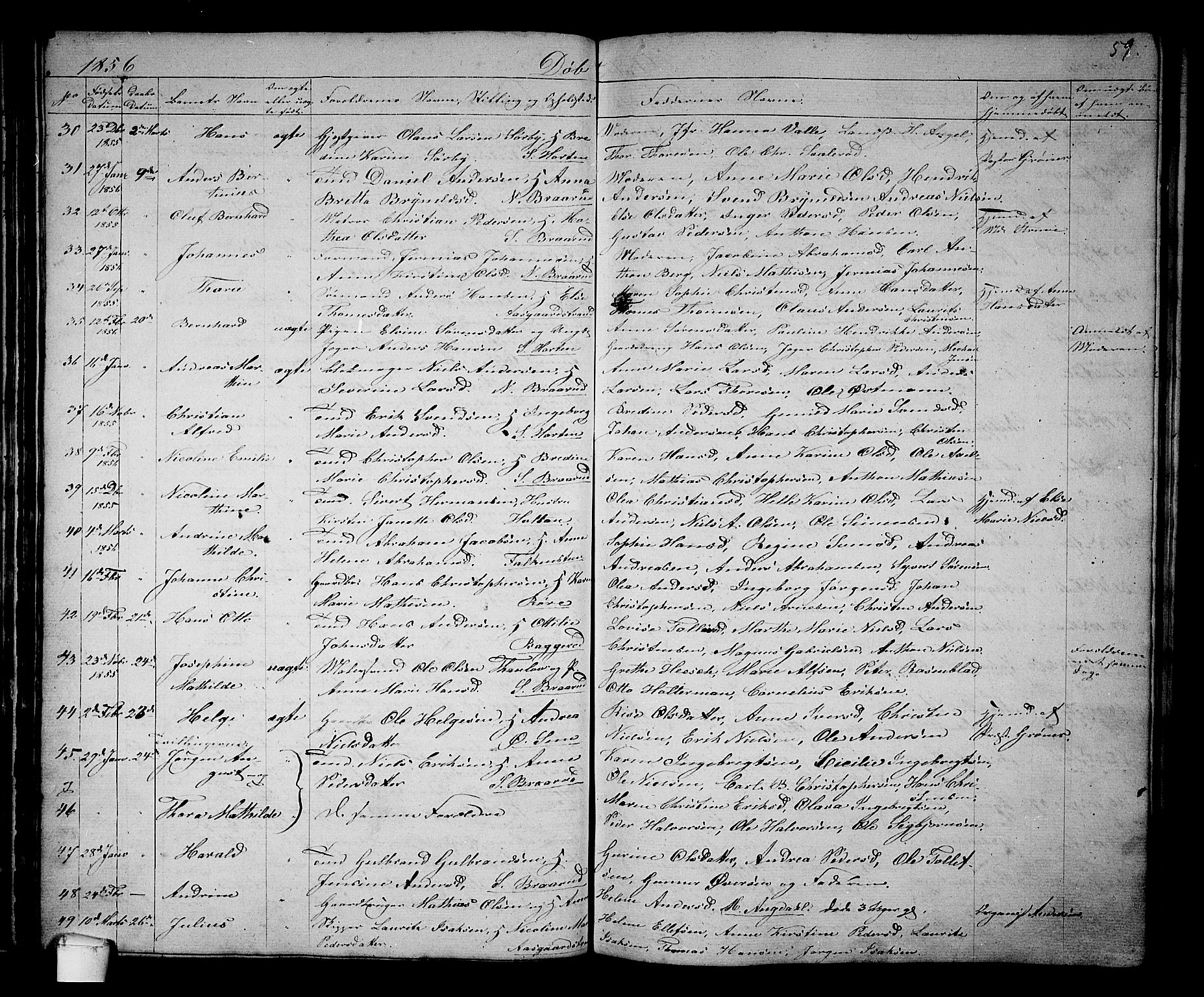 Borre kirkebøker, AV/SAKO-A-338/G/Ga/L0002: Parish register (copy) no. I 2, 1852-1871, p. 59