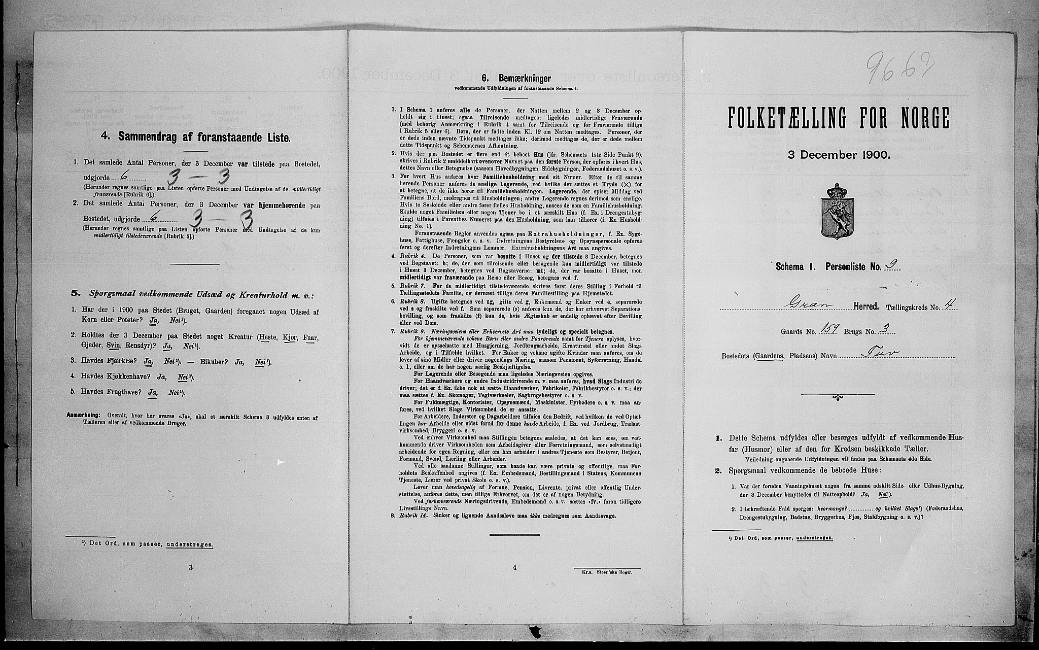 SAH, 1900 census for Gran, 1900, p. 756