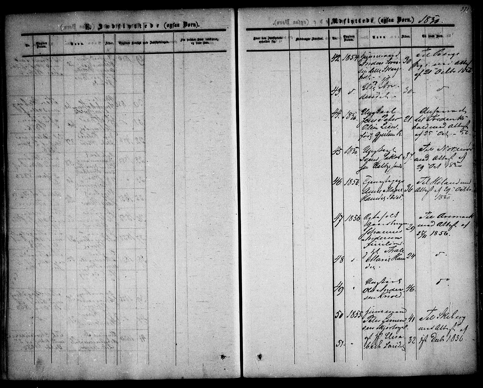 Rakkestad prestekontor Kirkebøker, AV/SAO-A-2008/F/Fa/L0009: Parish register (official) no. I 9, 1850-1856, p. 371