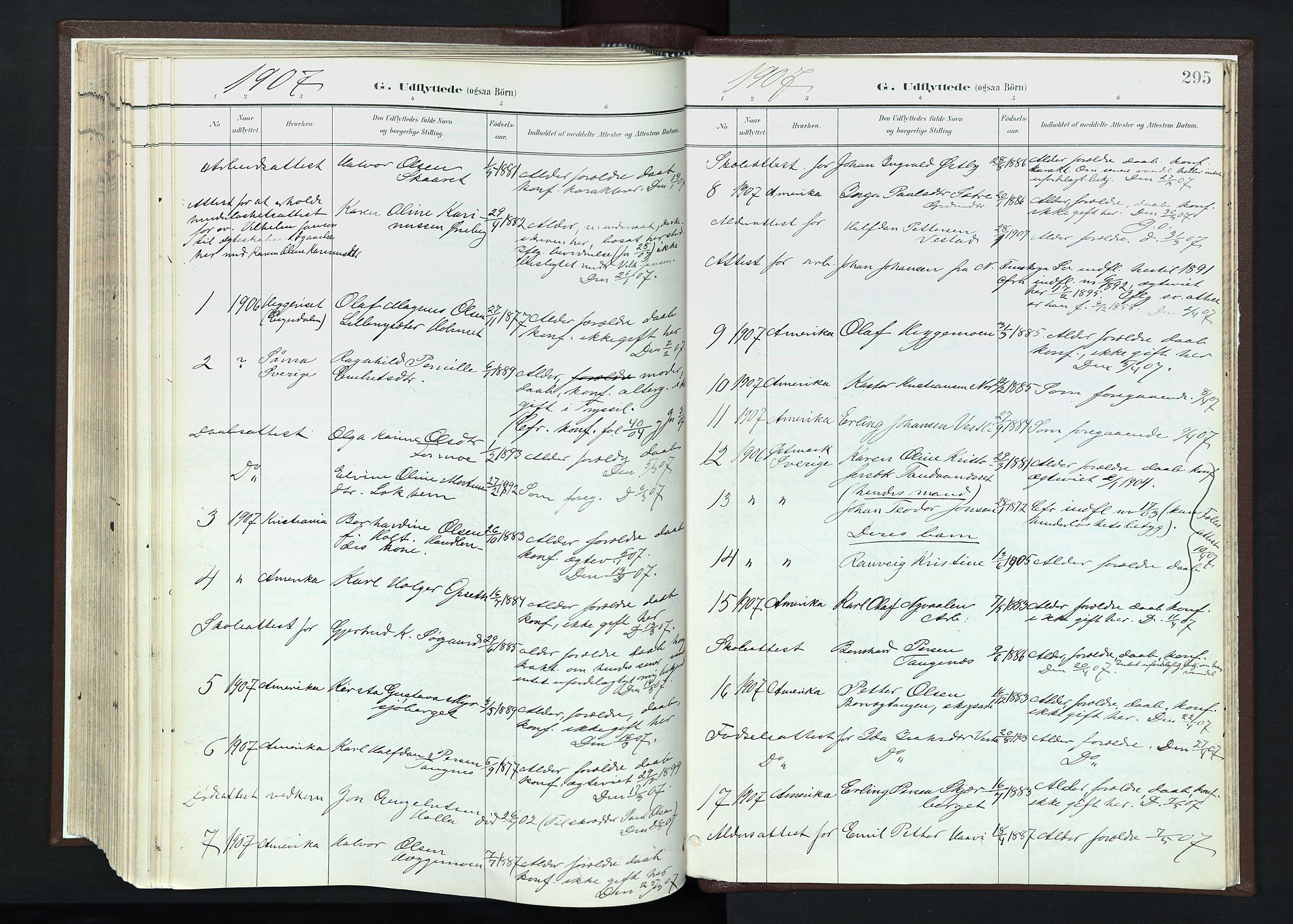 Trysil prestekontor, SAH/PREST-046/H/Ha/Haa/L0013: Parish register (official) no. 13, 1898-1911, p. 295