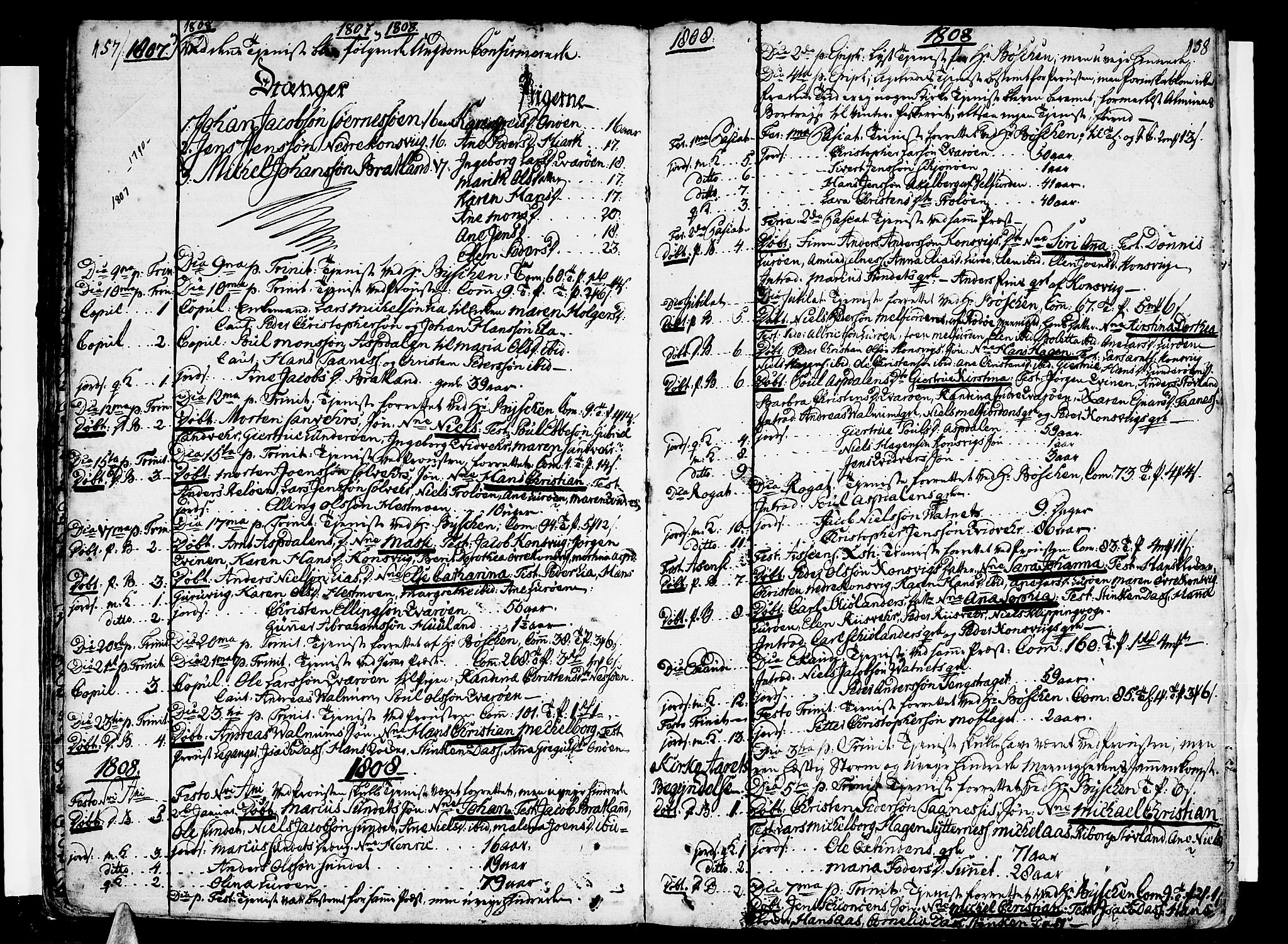 Ministerialprotokoller, klokkerbøker og fødselsregistre - Nordland, SAT/A-1459/839/L0563: Parish register (official) no. 839A01 /1, 1767-1824, p. 157-158