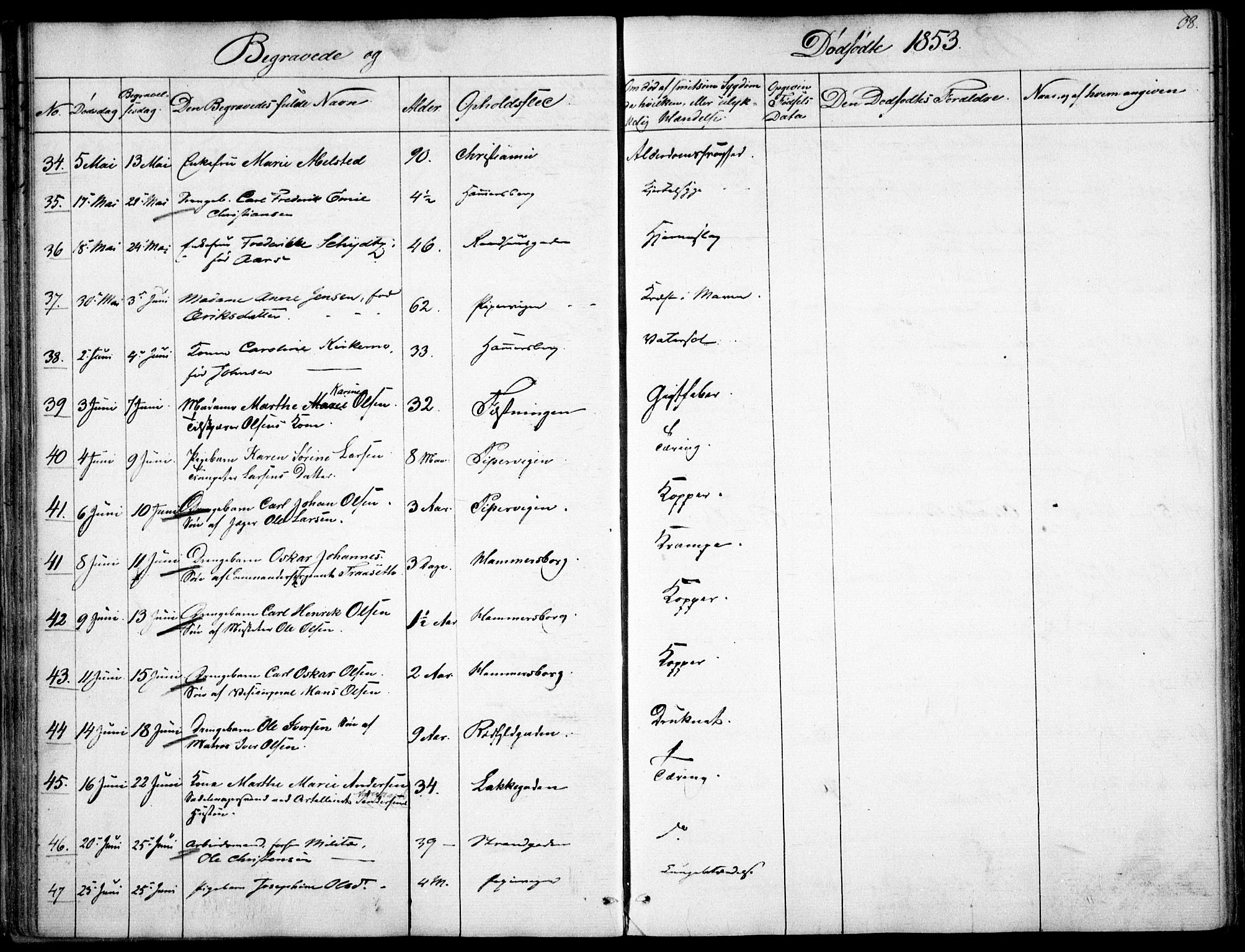 Garnisonsmenigheten Kirkebøker, SAO/A-10846/F/Fa/L0009: Parish register (official) no. 9, 1842-1859, p. 38