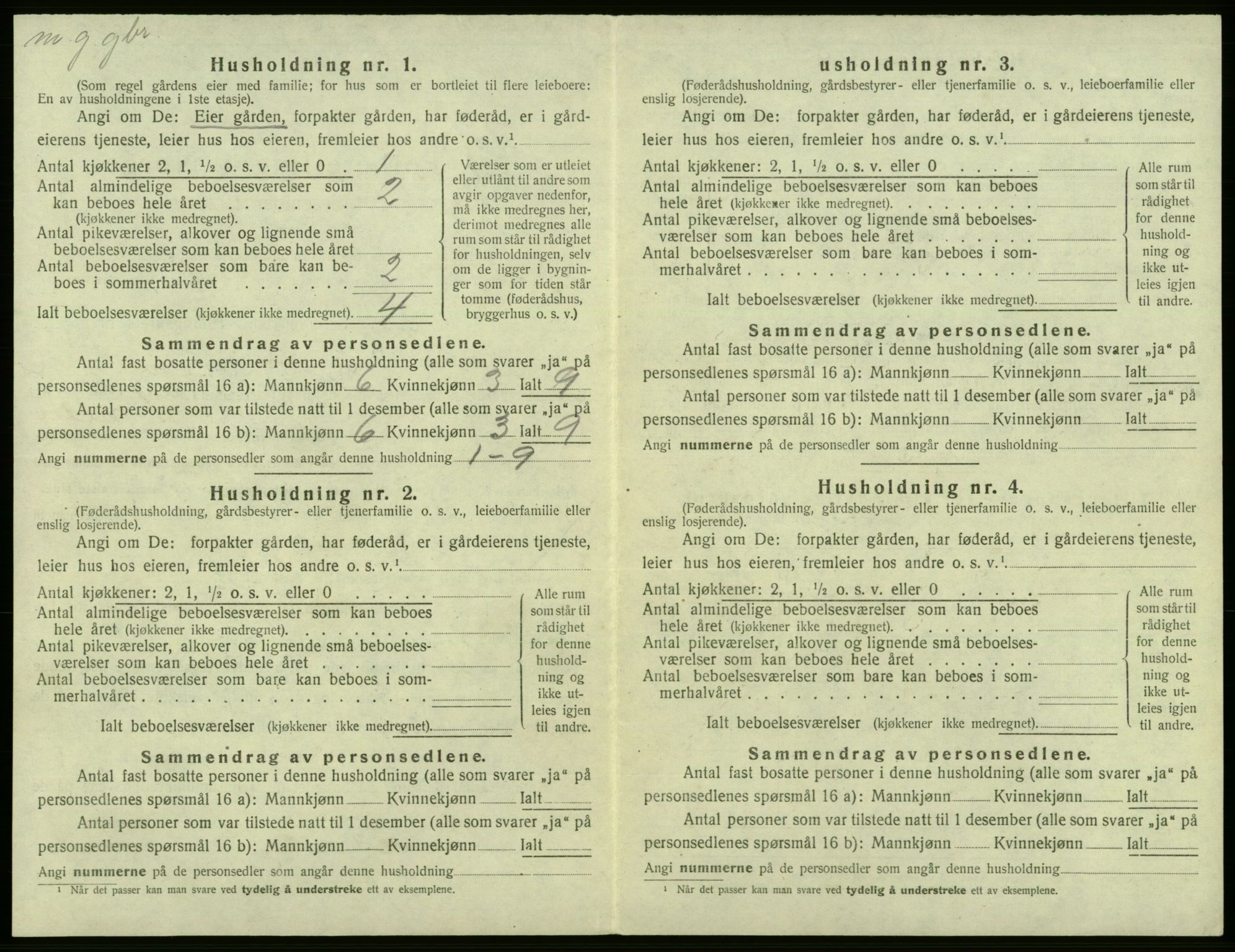 SAB, 1920 census for Fana, 1920, p. 274