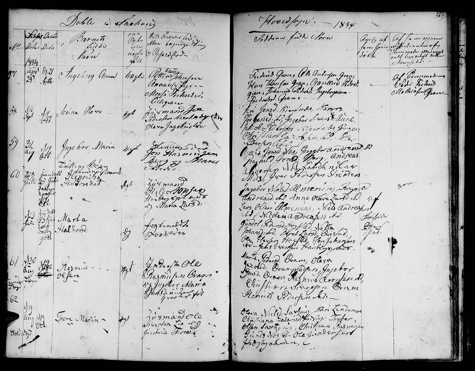Ministerialprotokoller, klokkerbøker og fødselsregistre - Nord-Trøndelag, SAT/A-1458/730/L0277: Parish register (official) no. 730A06 /1, 1830-1839, p. 563