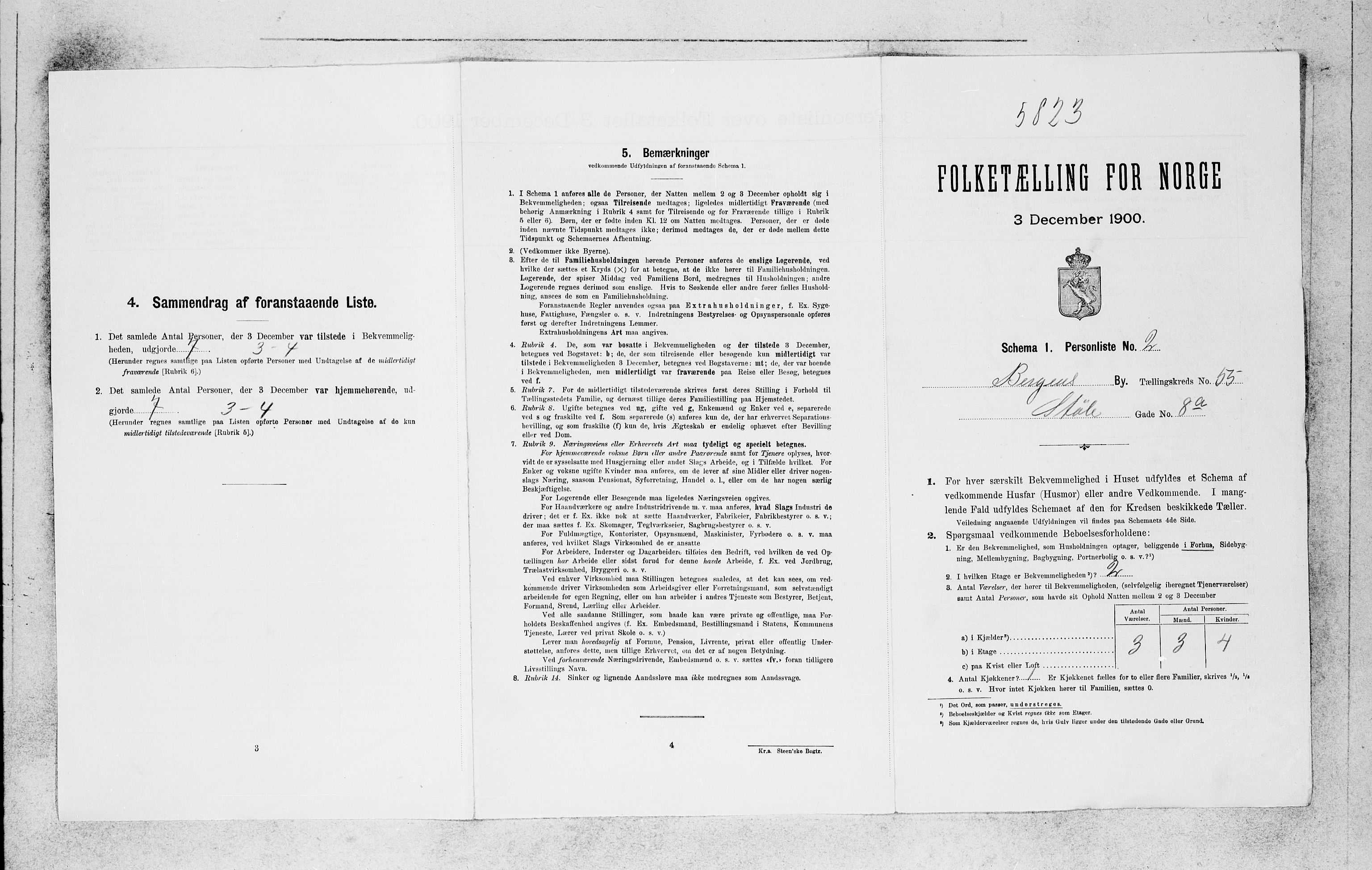 SAB, 1900 census for Bergen, 1900, p. 11091