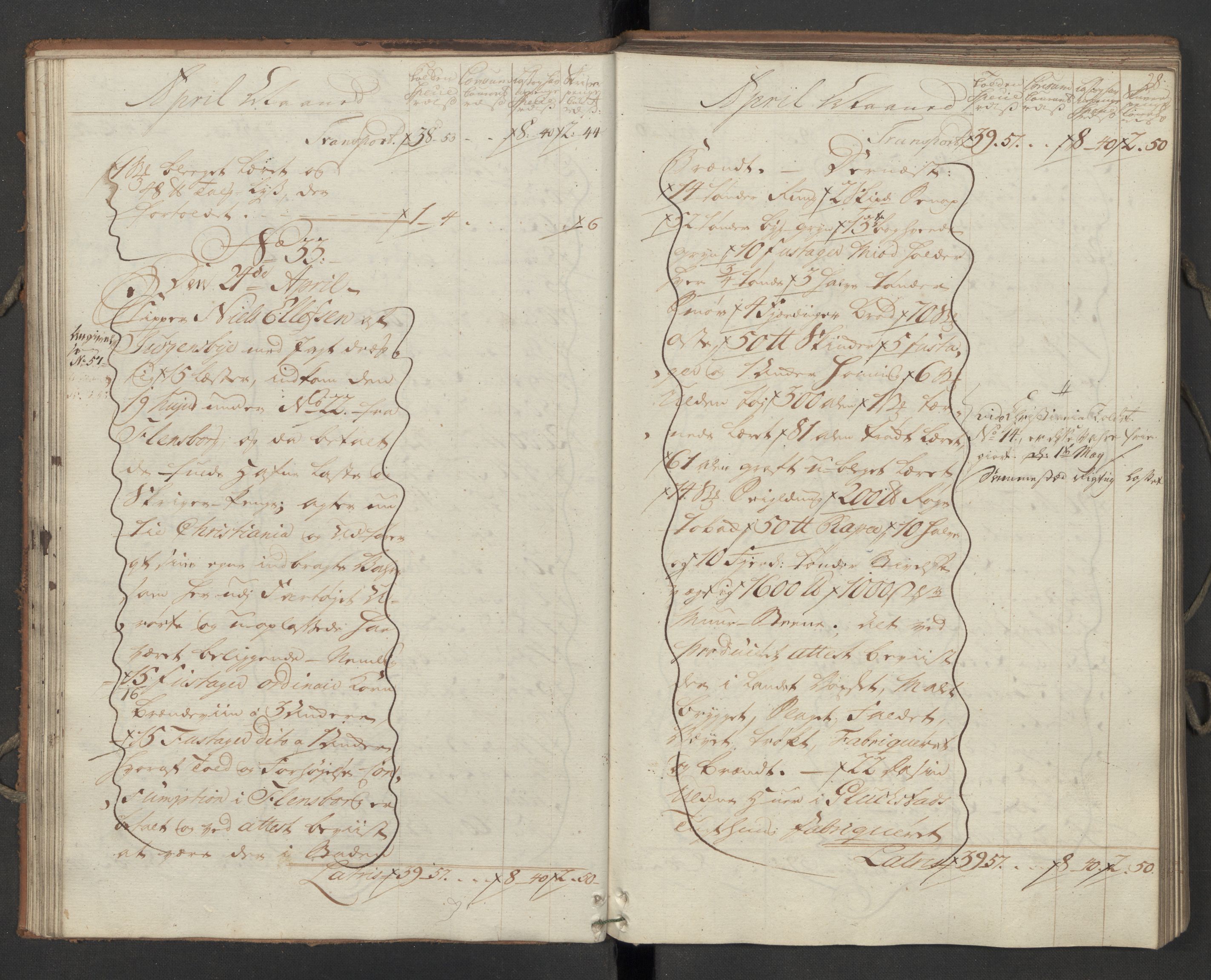 Generaltollkammeret, tollregnskaper, AV/RA-EA-5490/R09/L0033/0001: Tollregnskaper Holmestrand / Inngående hovedtollbok, 1762, p. 27b-28a