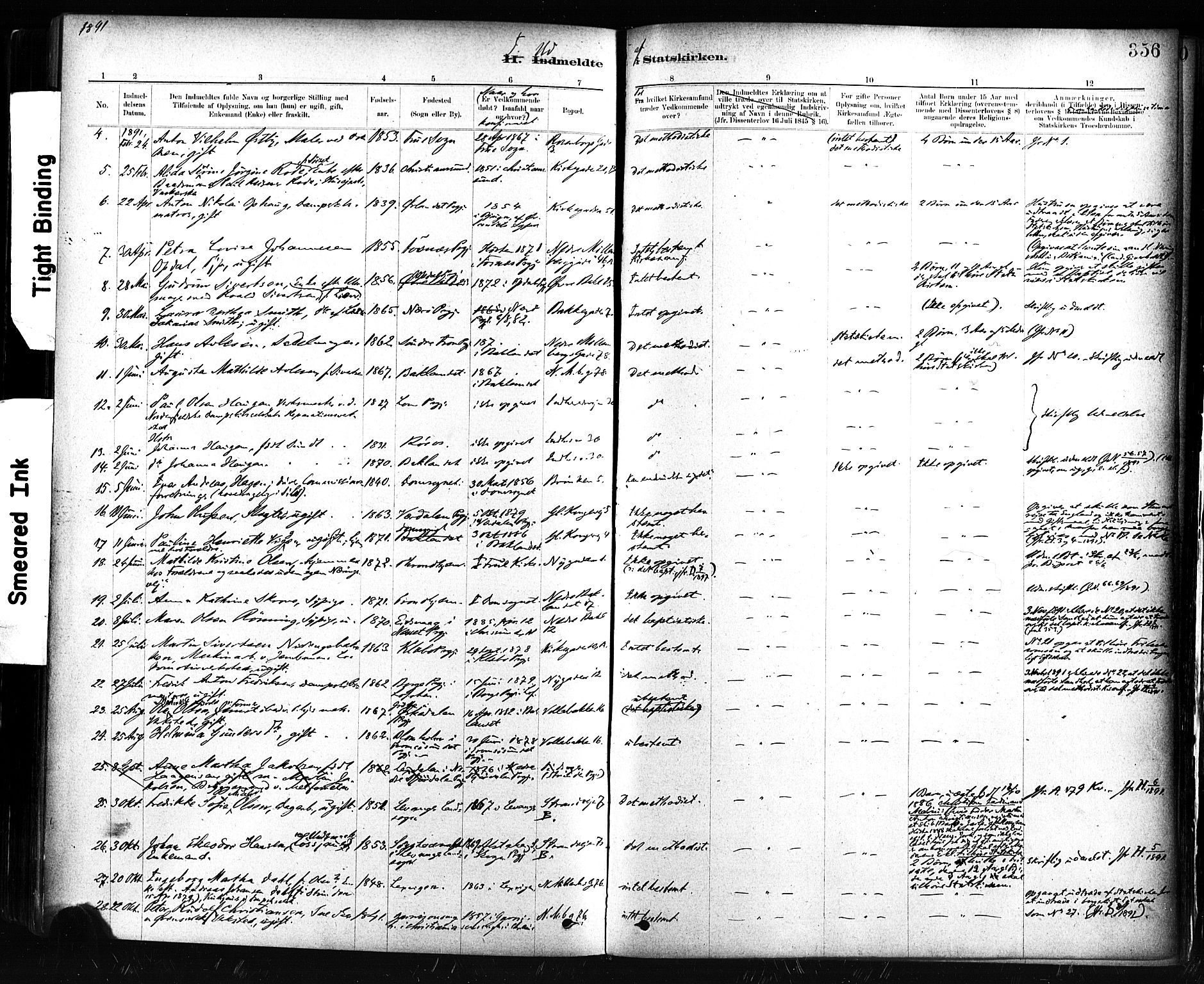 Ministerialprotokoller, klokkerbøker og fødselsregistre - Sør-Trøndelag, AV/SAT-A-1456/604/L0189: Parish register (official) no. 604A10, 1878-1892, p. 356